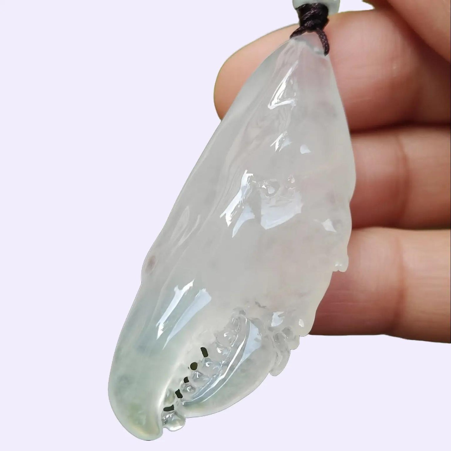 Crafted as Crab Claws Pendant on Premium Fine Quality Natural Type A Jadeite Jade certificate weighs 14.16 grams, measurement 49.2 * 19.5 * 10.8 mm (pendant355) Yi Pin Qian Jadeites Jade Jewelry ~Your Precious Quintessential ~ Singapore