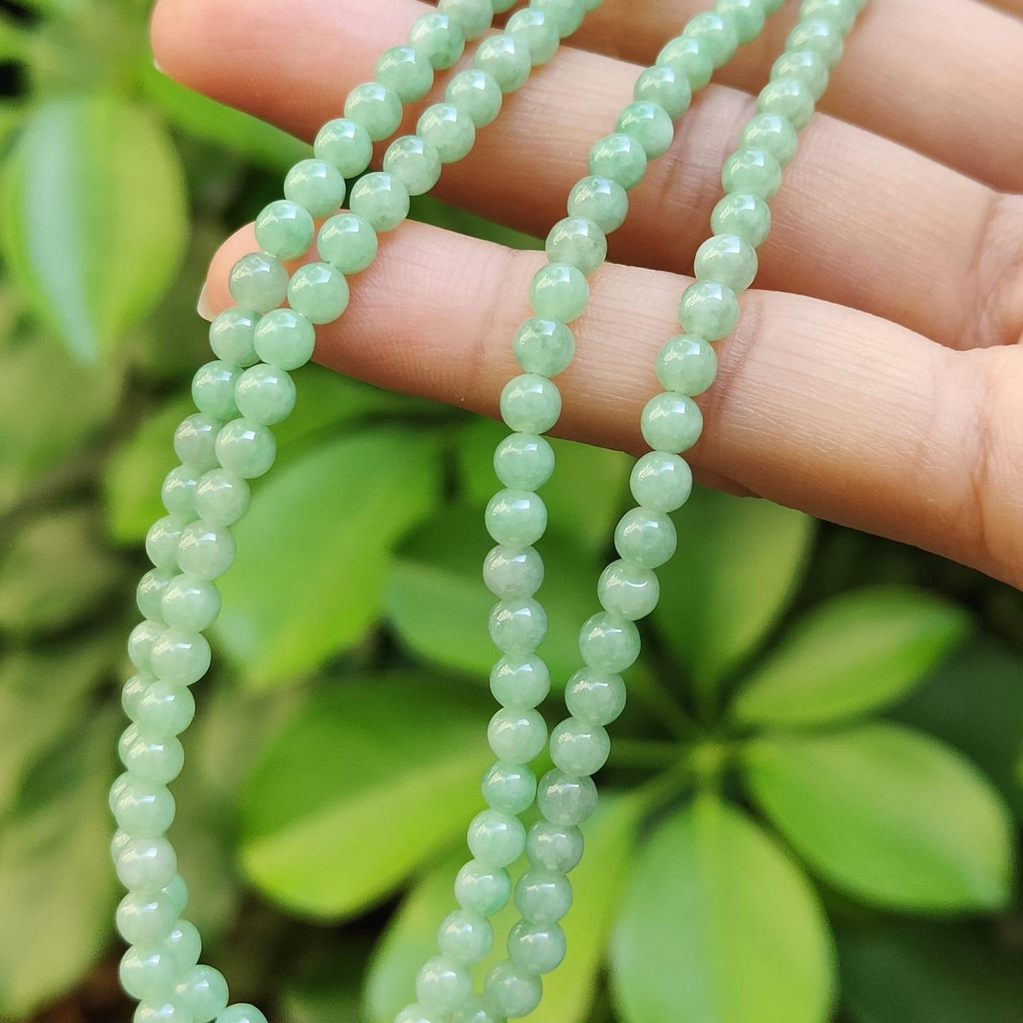 172 Light Green Beads * 4.2 mm as Necklace or Bracelet - Natural Type A Jadeite Jade certificate weighs 22 grams (bracelet41) Yi Pin Qian Jadeites Jade Jewelry ~Your Precious Quintessential ~ Singapore