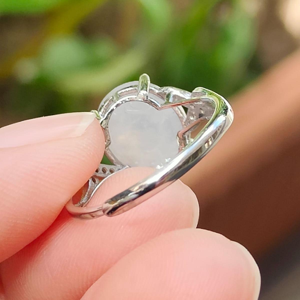 Metal ๐ & Water ๐ง Natural Jadeite Ring - Clarity Amplifier (Sku: s925ring35) Yi Pin Qian Jadeites Jade Jewelry ~Your Precious Quintessential ~ Singapore