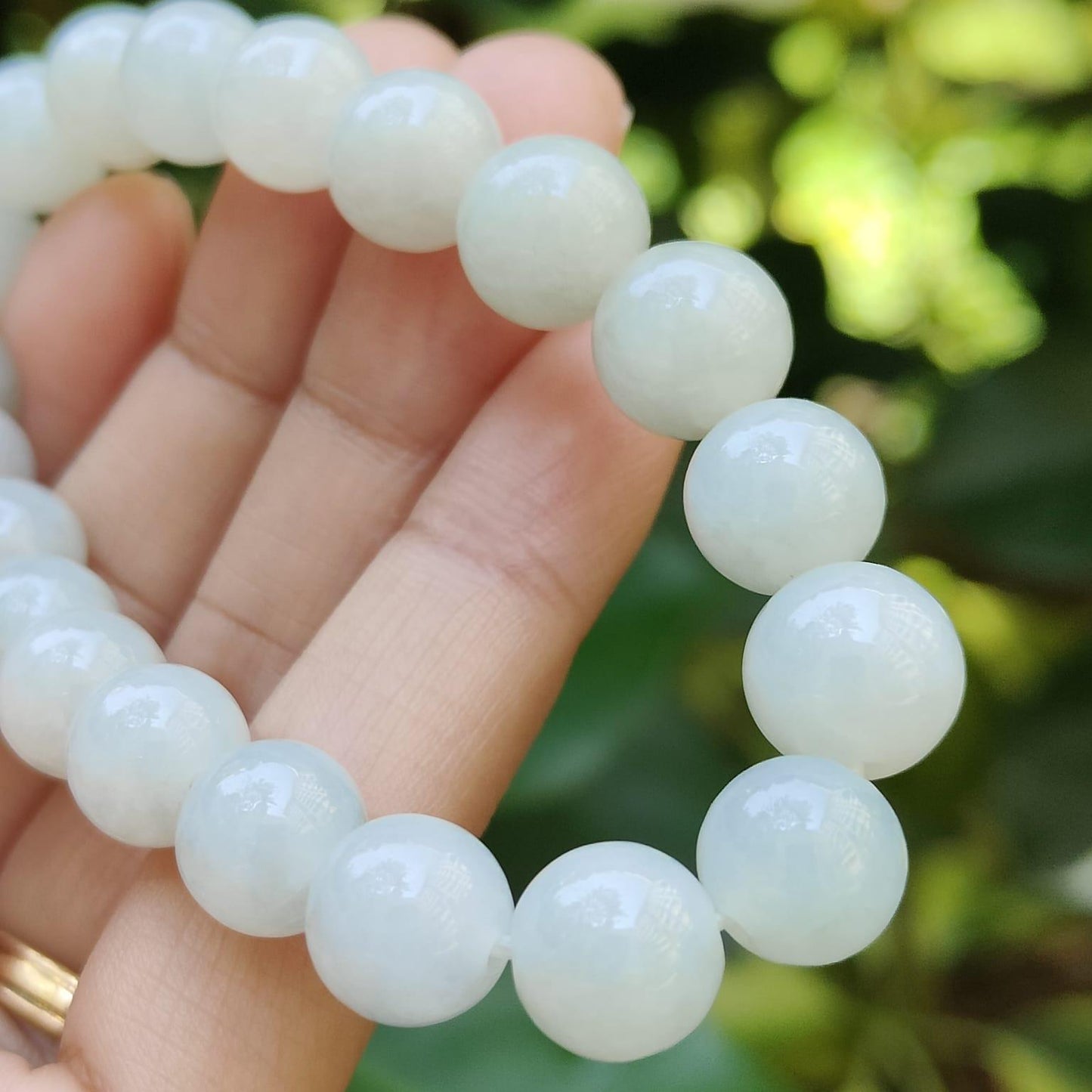 Ethereal Light Green Jadeite Harmony Bracelet – 10mm Round Beads, Certified Natural Type A (Sku: bracelet59)