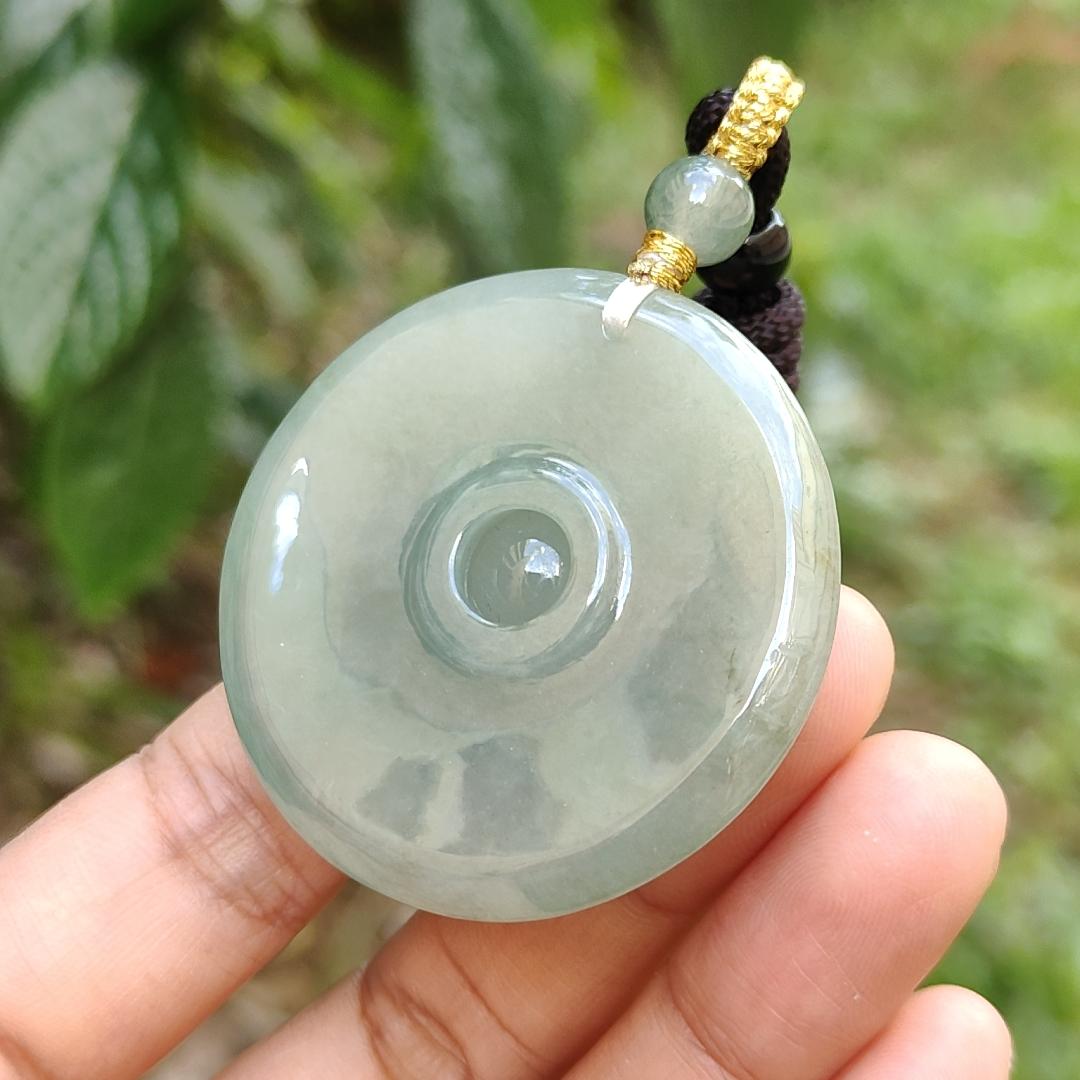 Premium Quality Light Green Natural Type A Jadeite Jade Pendant Necklace crafted with Old School Style Dragon, certificate included weigh 29.48 grams, measurement 42 * 42 * 11 (pendant174) Yi Pin Qian
