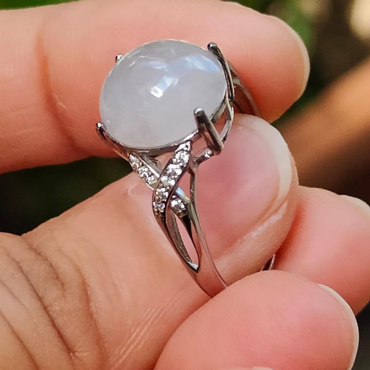 Metal ๐ & Water ๐ง Natural Jadeite Ring - Clarity Amplifier (Sku: s925ring35) Yi Pin Qian Jadeites Jade Jewelry ~Your Precious Quintessential ~ Singapore
