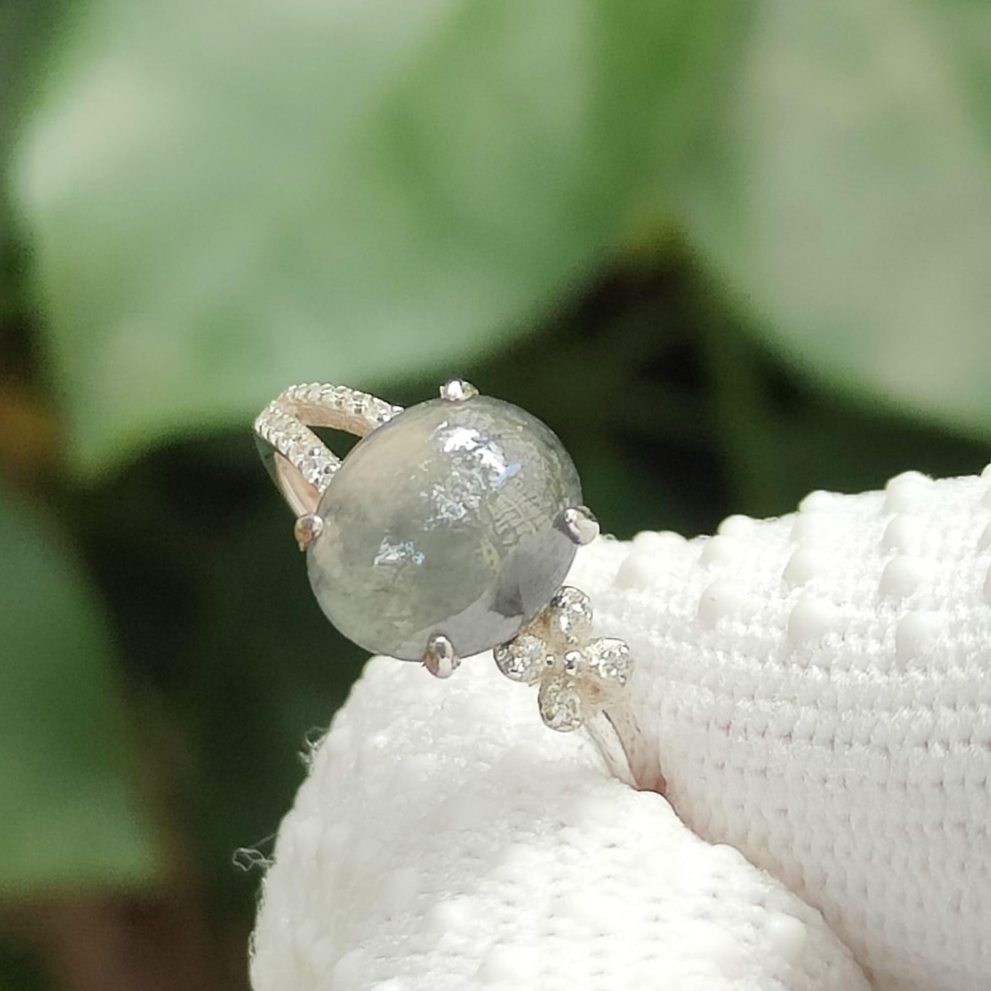 🪨💧🌀 Natural Type A Black Jadeite Ring – Grounding Energy + Wealth Flow (Sku: s925ring37)