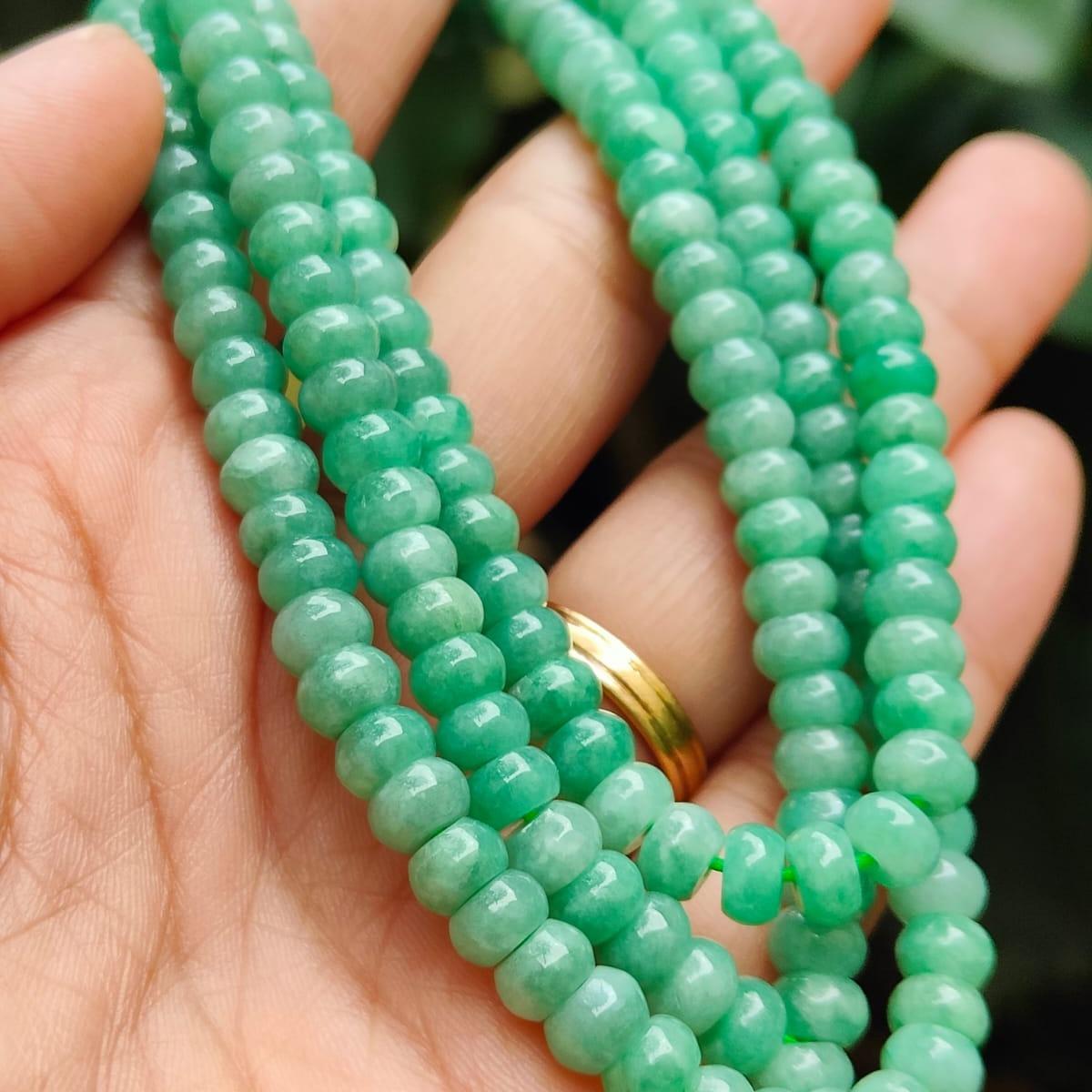 187 Beads * 6.1 mm - Natural Type A Jadeite Green bracelet - certificate weighs 51.72 grams Yi Pin Qian Jadeites Jade Jewelry ~Your Precious Quintessential ~ Singapore
