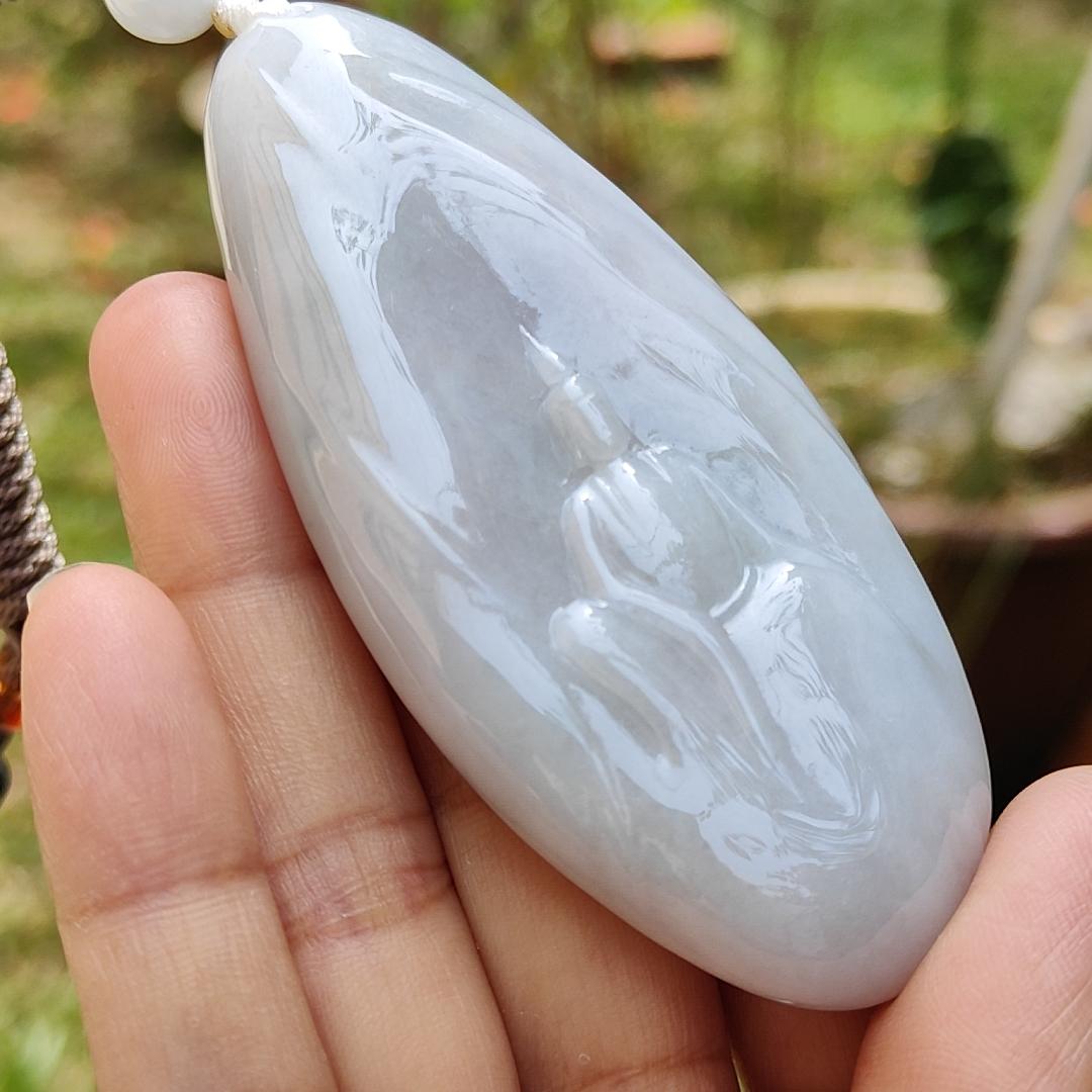 Limited time offer - Crafted with faceless buddha on Natural Type A Jadeite Jade as a Pendant with certificate weigh 77.91 grams, measurement 80.8 * 37.3 * 12.6 mm (pendant210) Yi Pin Qian