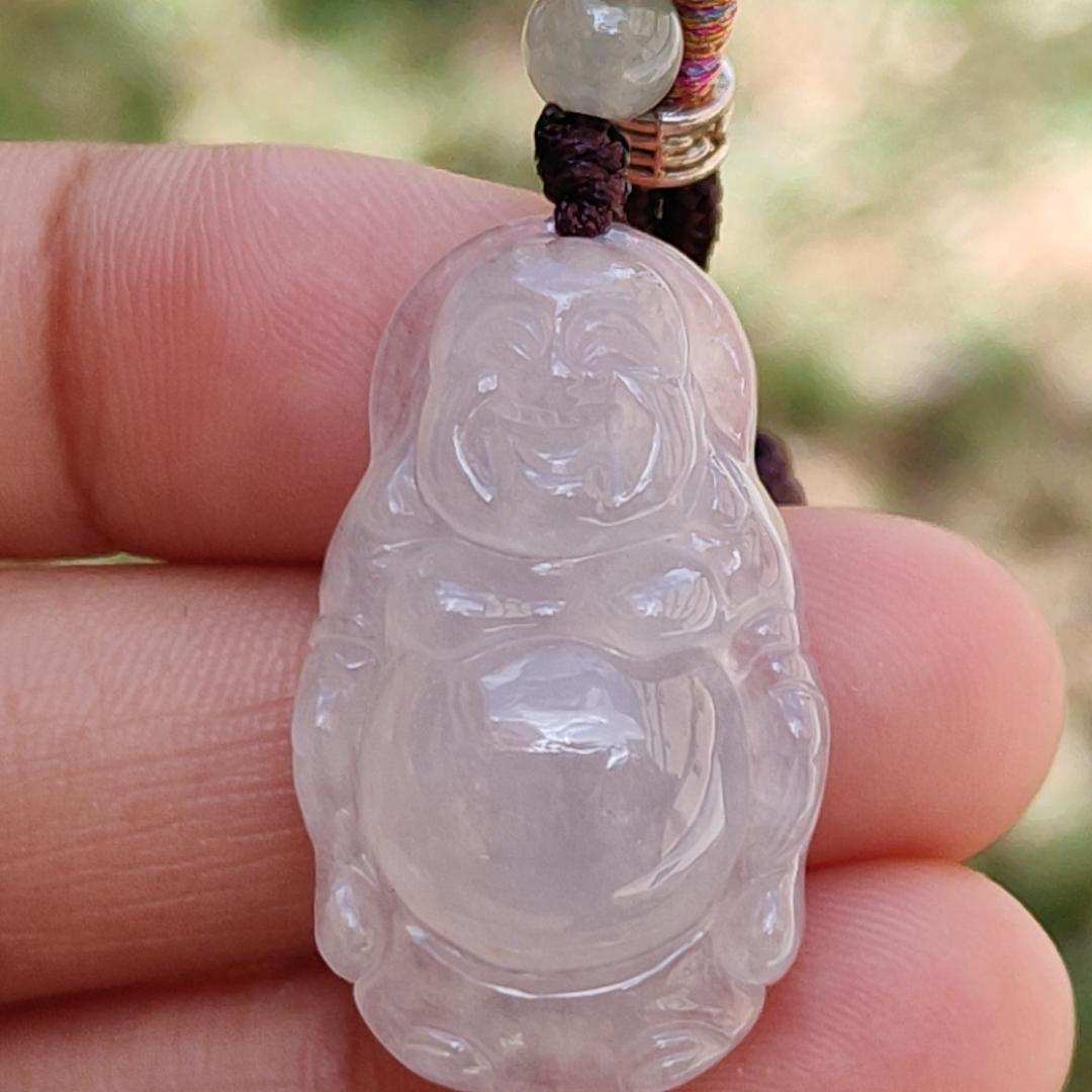 High Quality Natural Type A Jadeite Jade crafted as Standing Milo Buddha as Pendant, certificate weigh 6.38 grams, measurement 29.2 * 17.9 * 8.2 mm (pendant233) Yi Pin Qian