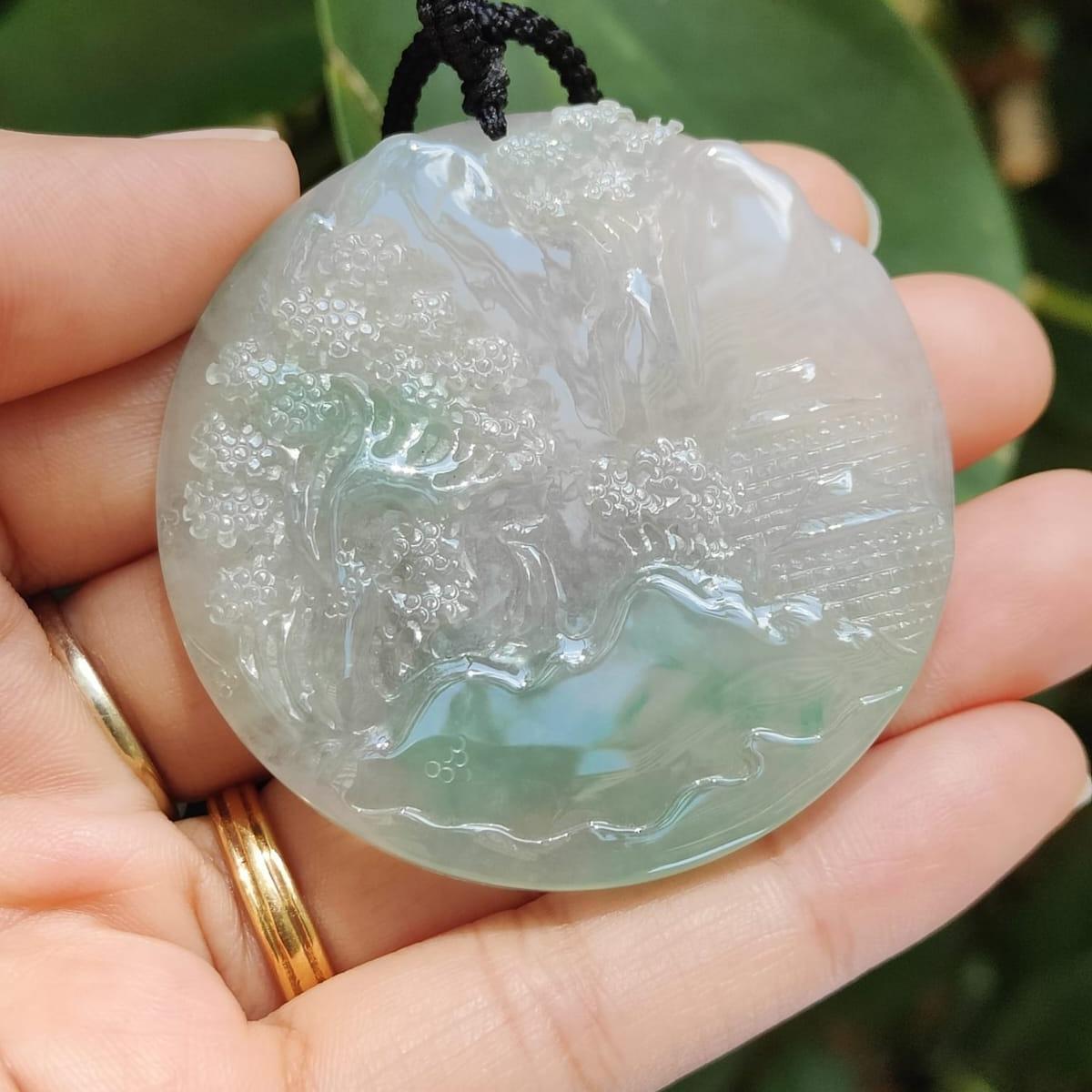 Elemental Balance Natural Jadeite Pendant - Wood-Dominant Energy (Sku: pendant428) Yi Pin Qian Jadeites Jade Jewelry ~Your Precious Quintessential ~ Singapore