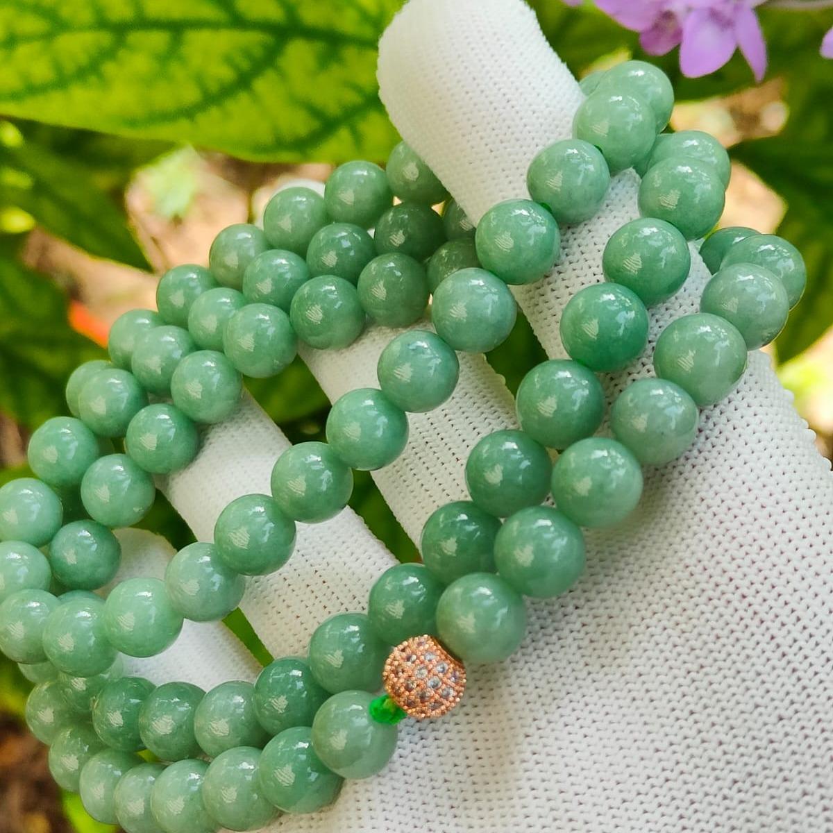 82 Green 9mm Beads Natural Type A jadeite Jade as Necklace or Bracelet certificate weighs 103.22 grams - 90 % Perfect (bracelet39) Yi Pin Qian Jadeites Jade Jewelry ~Your Precious Quintessential ~ Singapore