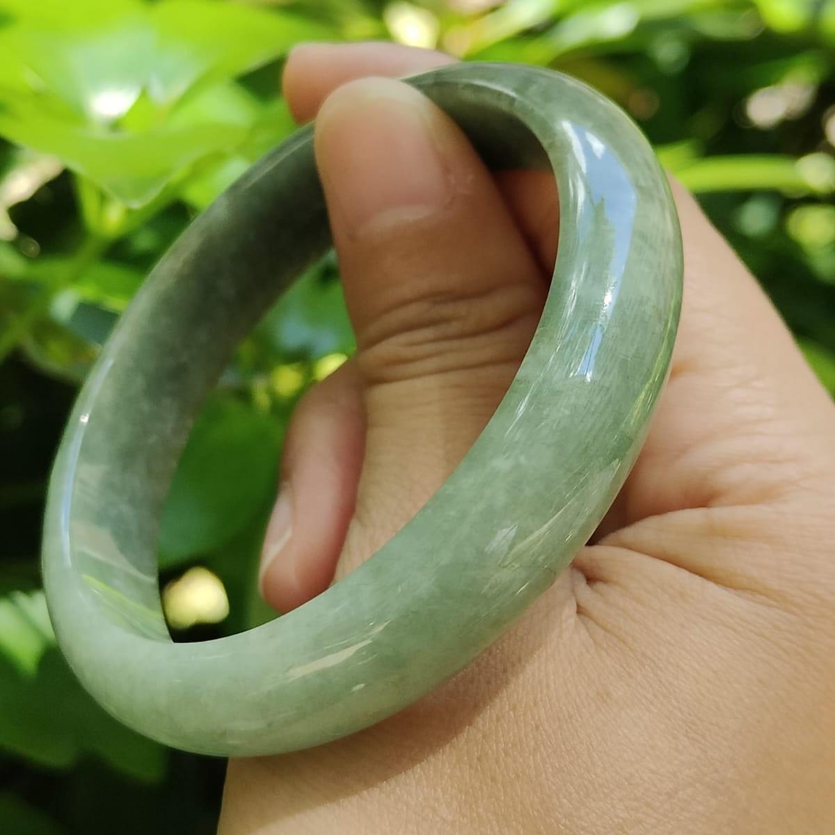 Natural Type A Jadeite Jade Peace Bangle – Five-Element Harmony | Feng Shui Certified (Sku: bangle36)