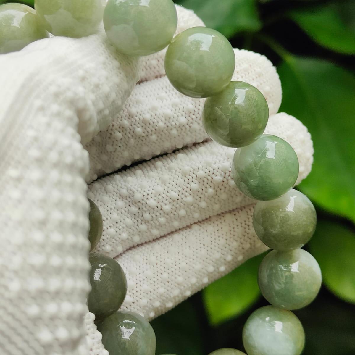 Natural Type A Jadeite Bead Bracelet – 16-Piece 13.88mm Beads, QIC Certified, Timeless Luxury (bracelet42) Yi Pin Qian Jadeites Jade Jewelry ~Your Precious Quintessential ~ Singapore