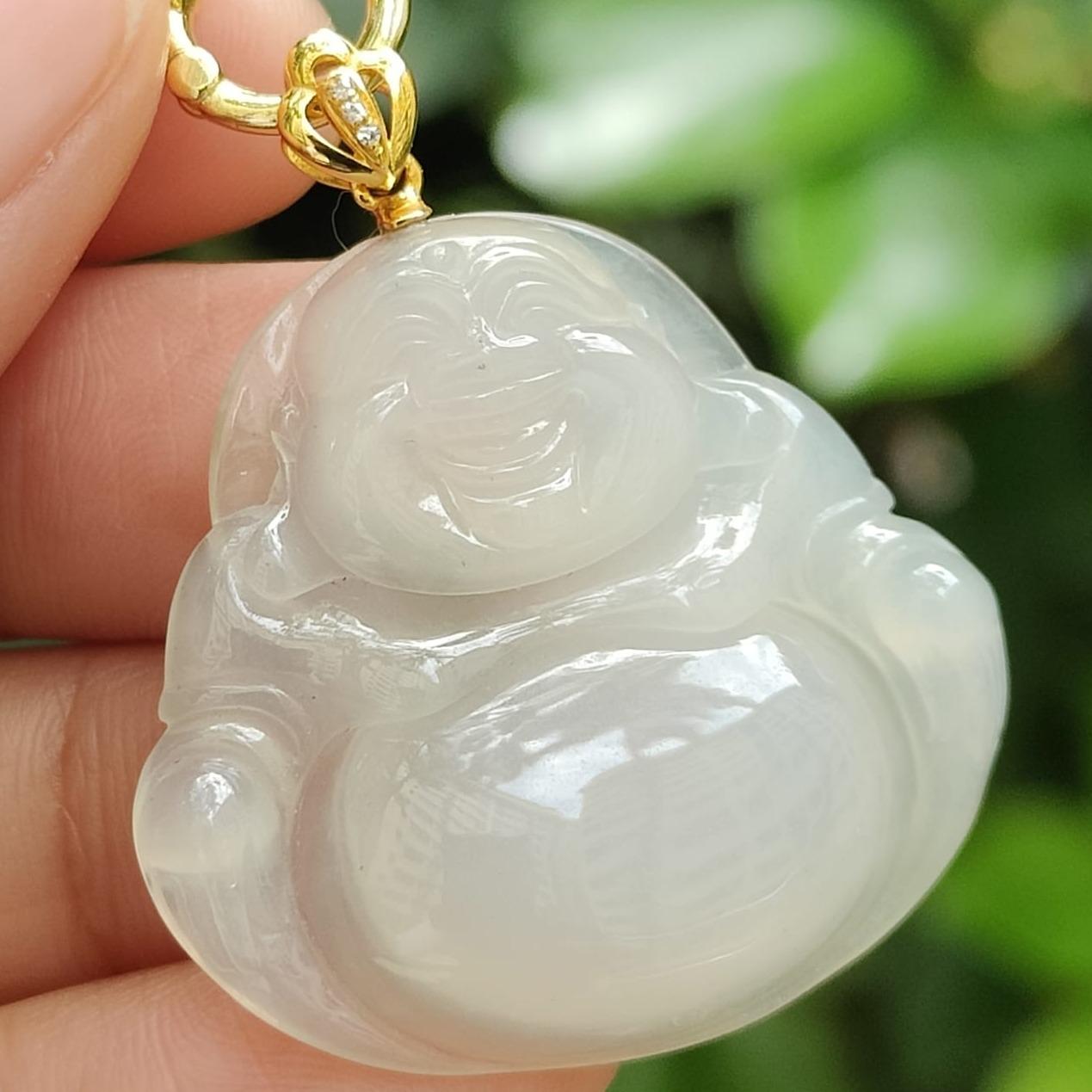 "Cosmic Composer" Jade Buddha Necklace (Sku: 18kp113) Yi Pin Qian Jadeites Jade Jewelry ~Your Precious Quintessential ~ Singapore
