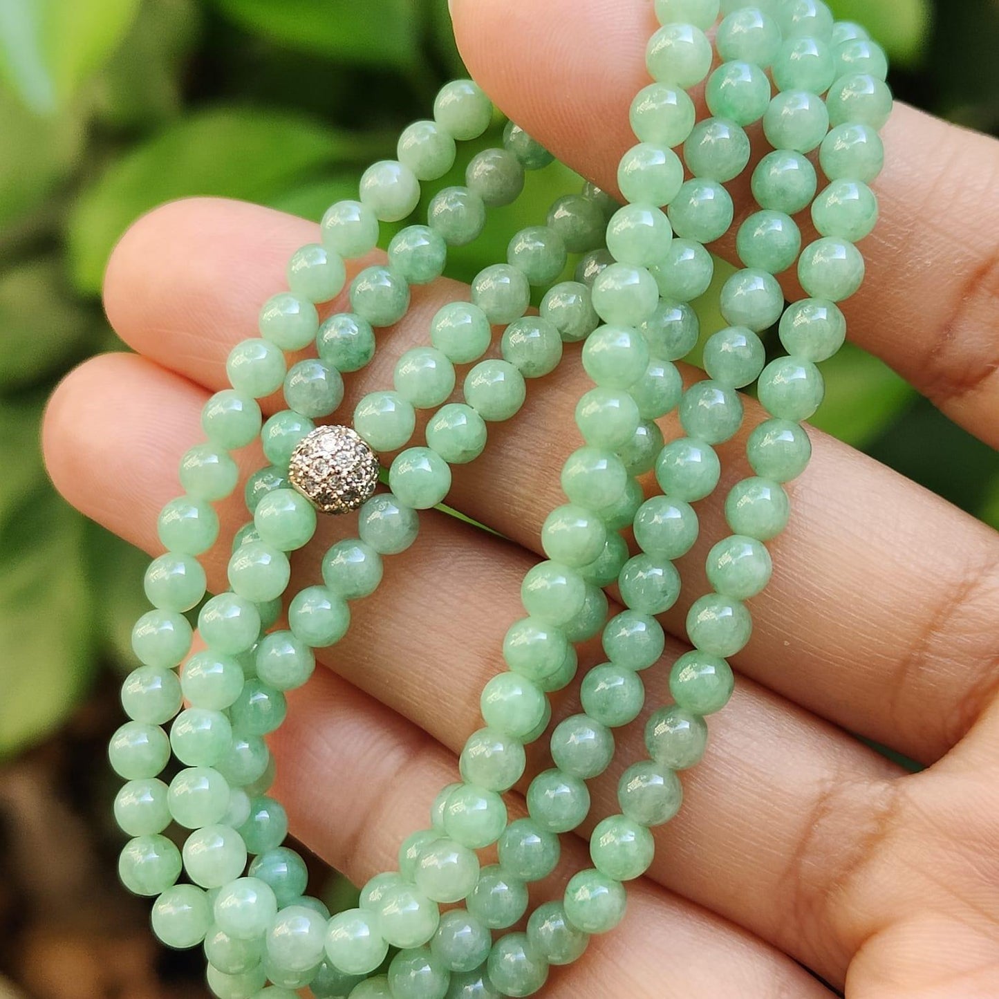172 Light Green Beads * 4.2 mm as Necklace or Bracelet - Natural Type A Jadeite Jade certificate weighs 22 grams (bracelet41) Yi Pin Qian Jadeites Jade Jewelry ~Your Precious Quintessential ~ Singapore