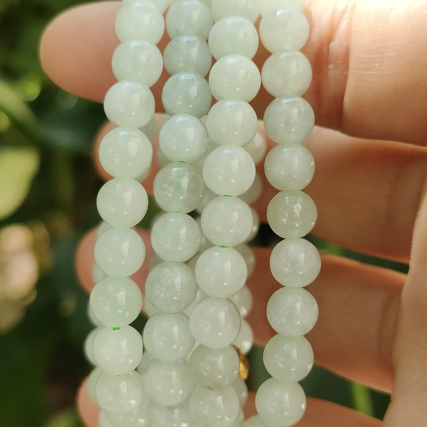 108 * 6mm beads Natural Type A Jadeite Jade as Bracelet / Necklace, certificate weighs 39.93 grams (bracelet37) Yi Pin Qian Jadeites Jade Jewelry ~Your Precious Quintessential ~ Singapore