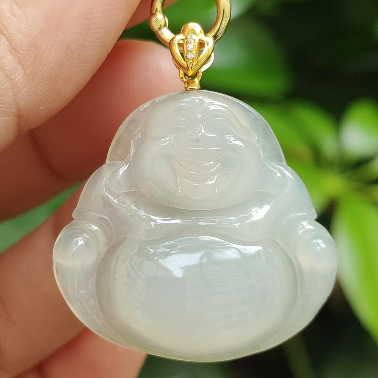 "Cosmic Composer" Jade Buddha Necklace (Sku: 18kp113) Yi Pin Qian Jadeites Jade Jewelry ~Your Precious Quintessential ~ Singapore