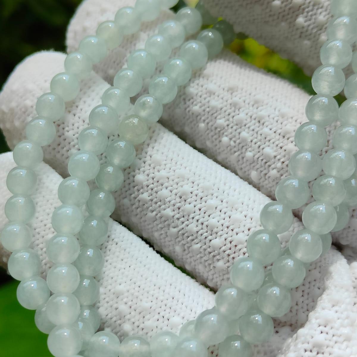 Green Luck Machine ๐ฑ๐ง Natural Type A Jadeite Bead Chain - 97% High Perfection (Sku: bracelet56)