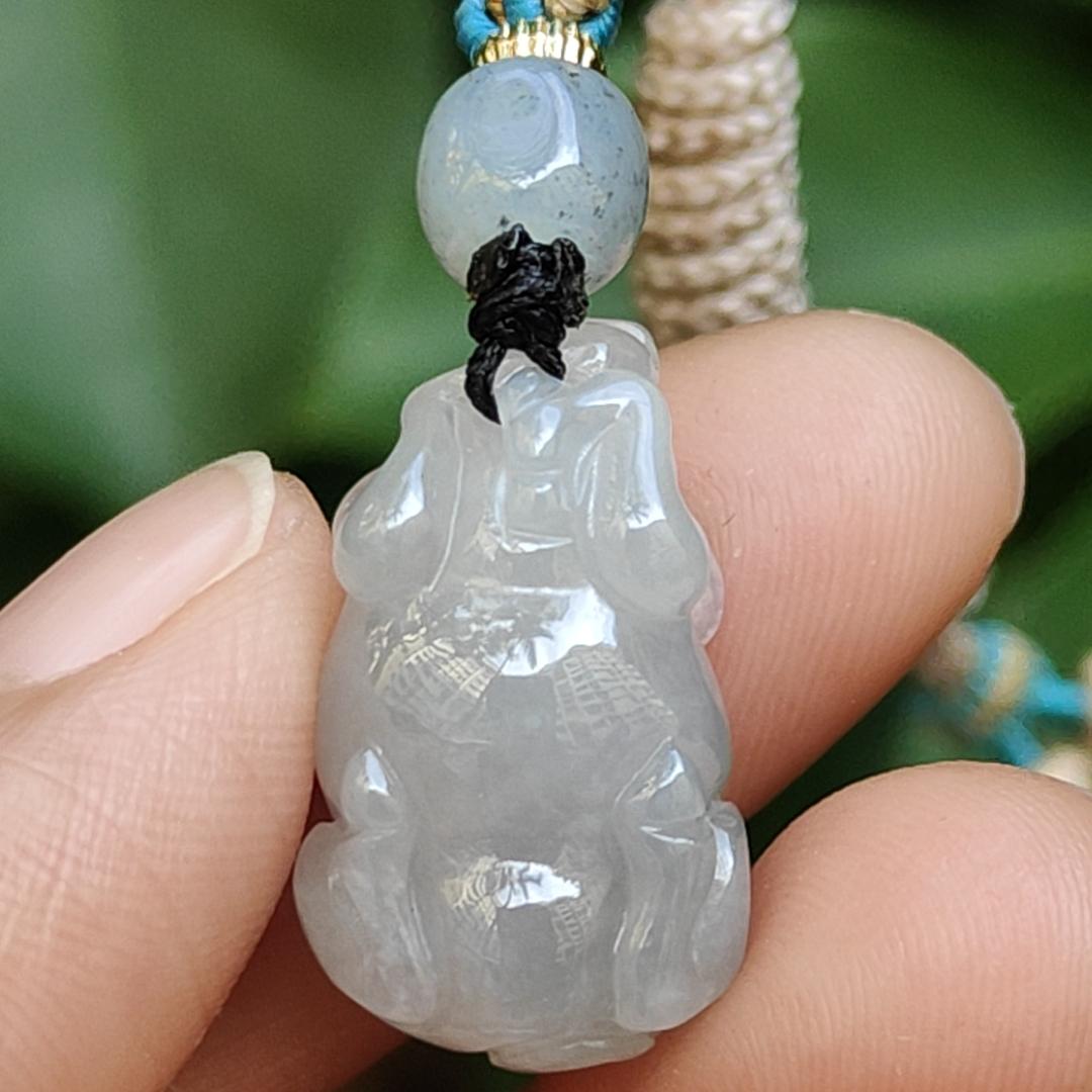 Crafted as Small Cow with Semi Icy Translucent Quality Natural Type A Jadeite Jade as Pendant Necklace, QIC Labs approved certificate weighs 7.15 grams, measurement 22.5 * 13.2 * 12 mm (pendant308) Yi Pin Qian Jadeites Jade Jewelry ~Your Precious Quintessential ~ Singapore