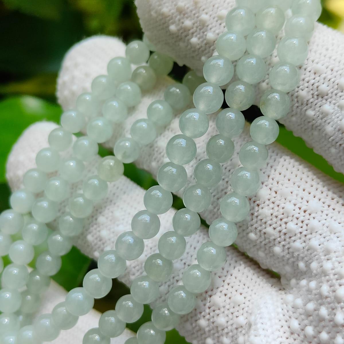 Green Luck Machine ๐ฑ๐ง Natural Type A Jadeite Bead Chain - 97% High Perfection (Sku: bracelet56)