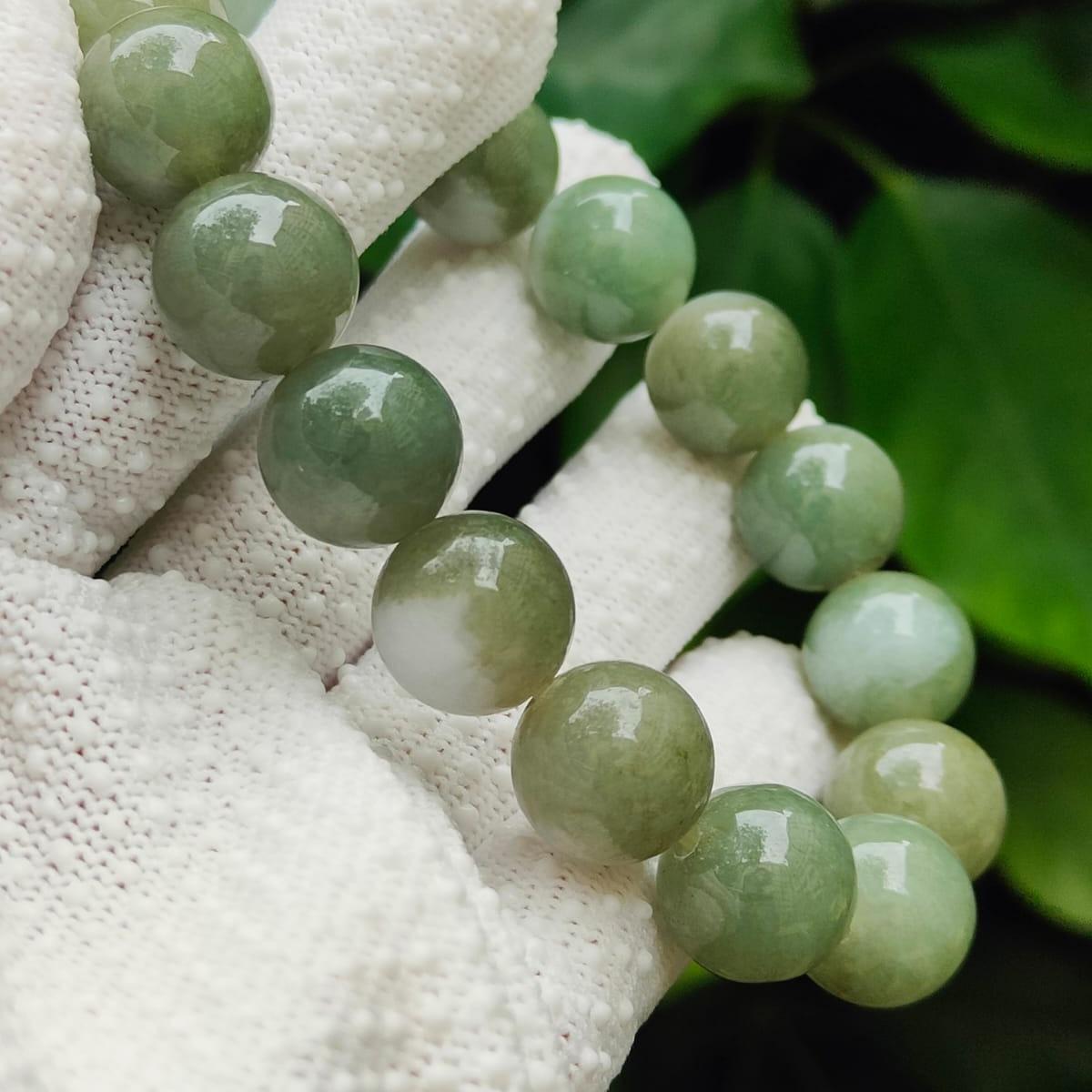 Natural Type A Jadeite Bead Bracelet – 16-Piece 13.88mm Beads, QIC Certified, Timeless Luxury (bracelet42) Yi Pin Qian Jadeites Jade Jewelry ~Your Precious Quintessential ~ Singapore