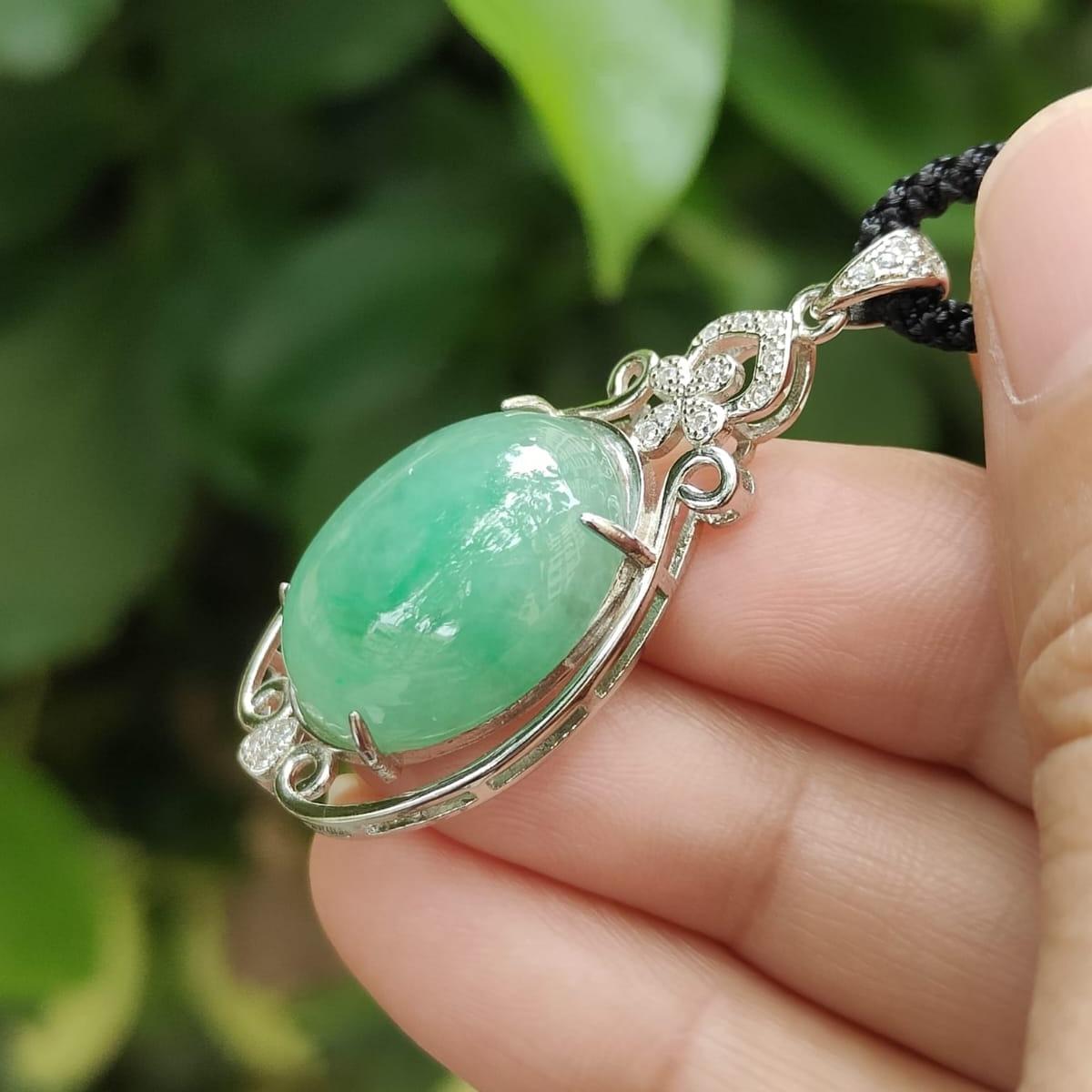 Wood Element Jade Pendant đą- Urban Energy Harmonizer (Sku: s925p8) Yi Pin Qian Jadeites Jade Jewelry ~Your Precious Quintessential ~ Singapore