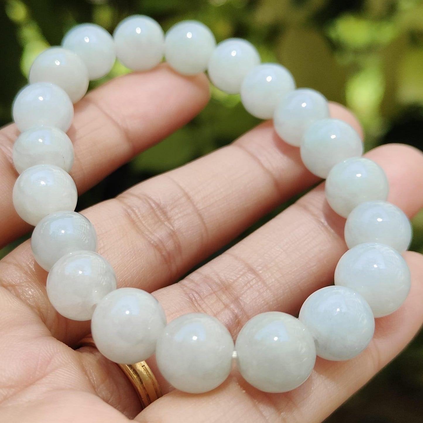 Ethereal Light Green Jadeite Harmony Bracelet – 10mm Round Beads, Certified Natural Type A (Sku: bracelet59)