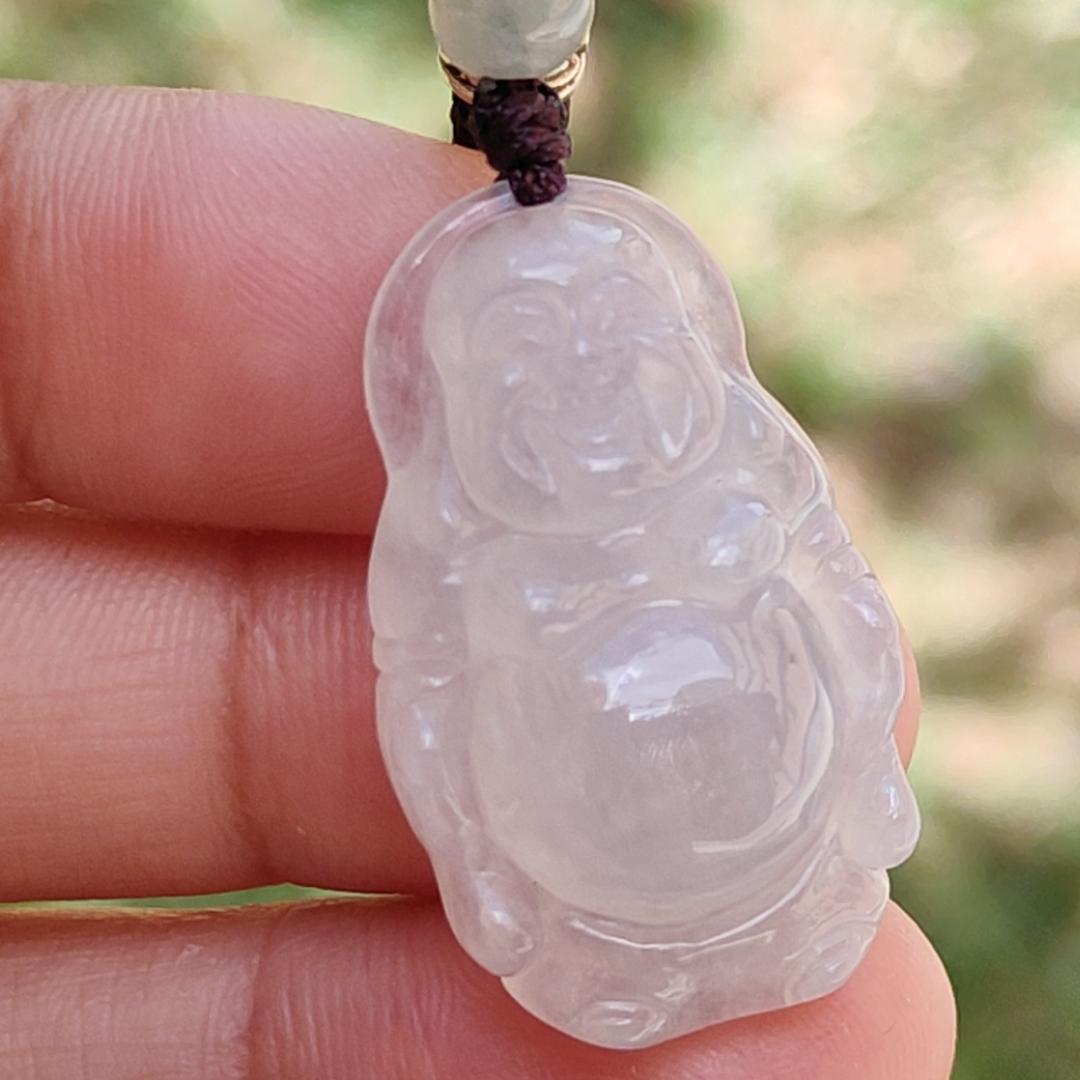 High Quality Natural Type A Jadeite Jade crafted as Standing Milo Buddha as Pendant, certificate weigh 6.38 grams, measurement 29.2 * 17.9 * 8.2 mm (pendant233) Yi Pin Qian