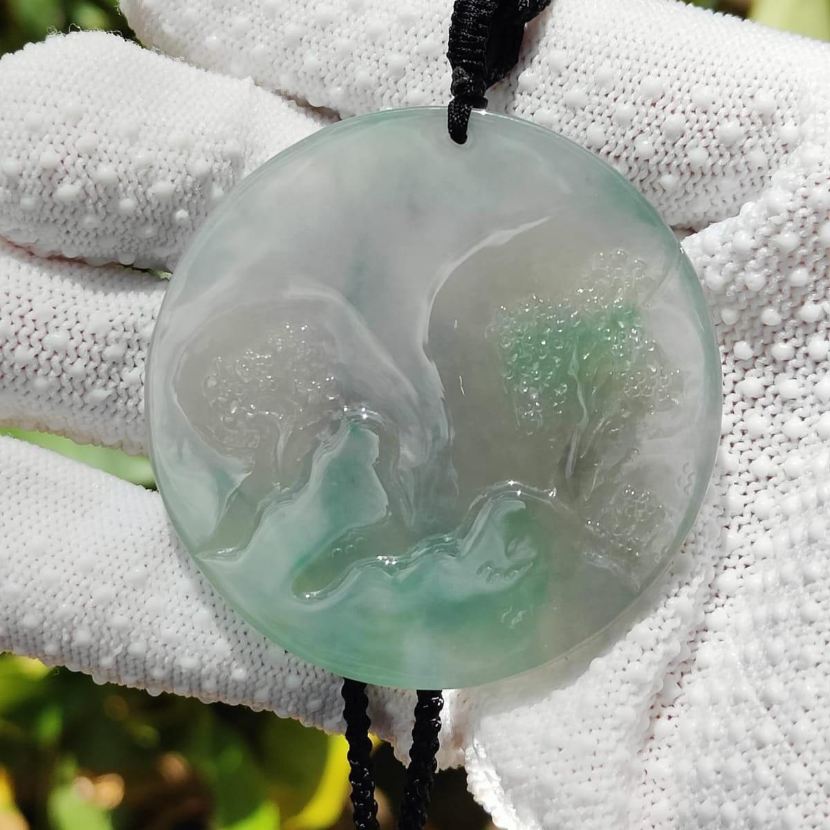 Elemental Balance Natural Jadeite Pendant - Wood-Dominant Energy (Sku: pendant428) Yi Pin Qian Jadeites Jade Jewelry ~Your Precious Quintessential ~ Singapore