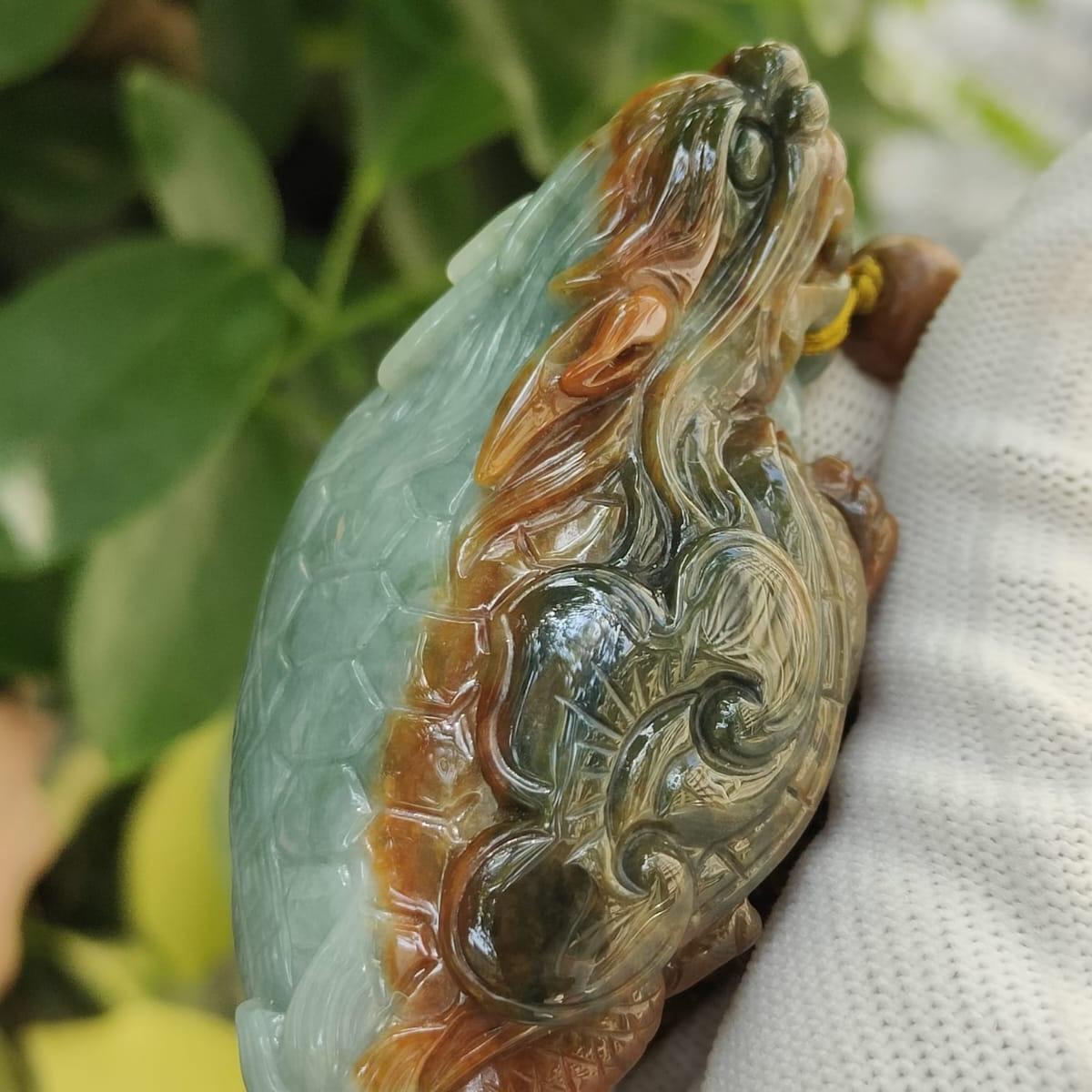 Five Elements Dragon Turtle – Natural Jadeite Harmony, Certified Collector’s Piece (Sku: Hand11) Yi Pin Qian Jadeites Jade Jewelry ~Your Precious Quintessential ~ Singapore