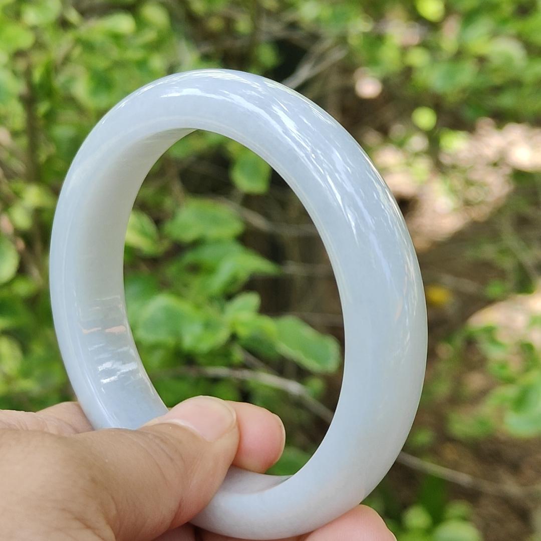 57 mm Peace Bangle SG Local Seller Natural Type A Jadeite Jade certificate weighs 64.36 grams, Width: 13.1 mm Thickness: 8.5 mm (bangle25) Yi Pin Qian Jadeites Jade Jewelry ~Your Precious Quintessential ~ Singapore