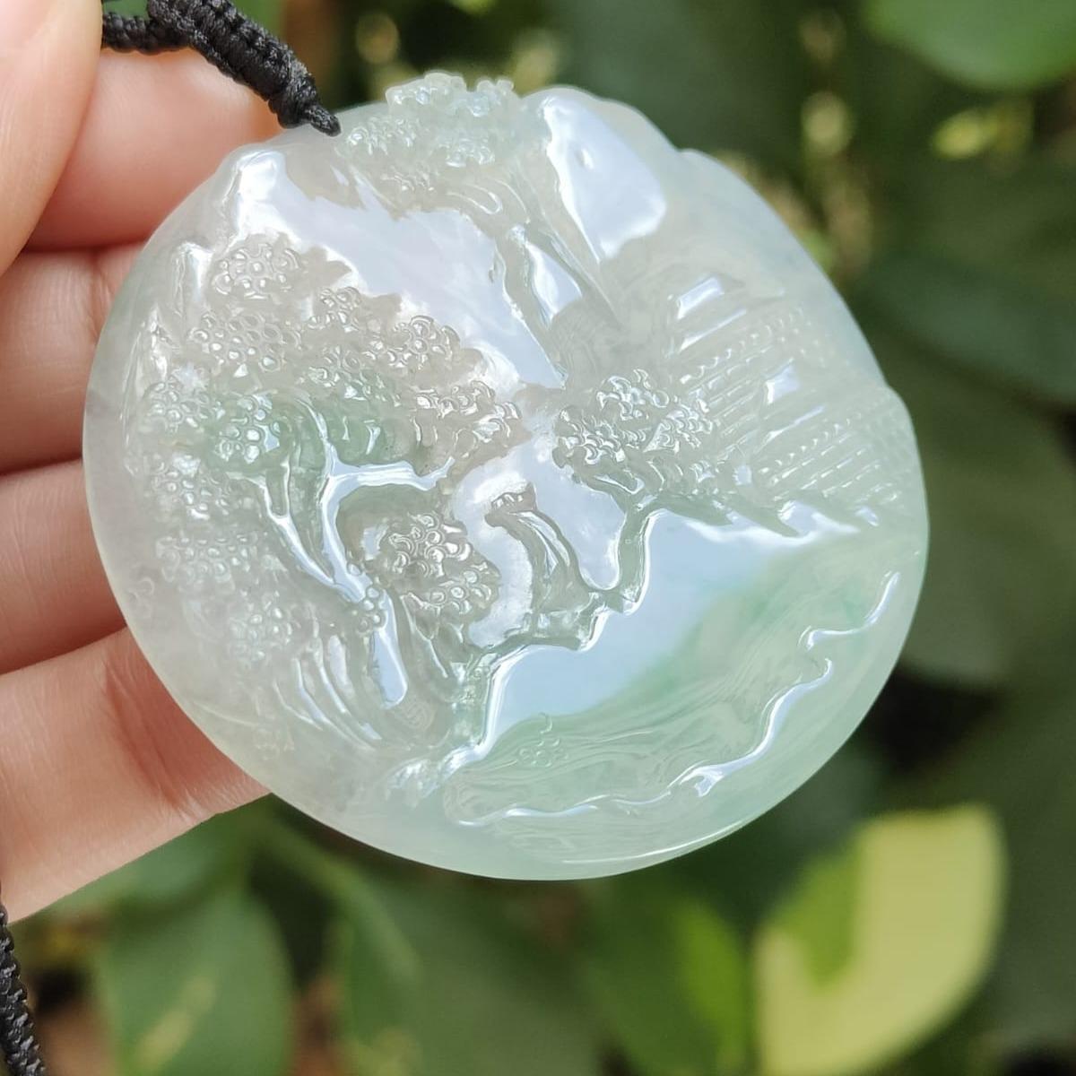 Elemental Balance Natural Jadeite Pendant - Wood-Dominant Energy (Sku: pendant428) Yi Pin Qian Jadeites Jade Jewelry ~Your Precious Quintessential ~ Singapore