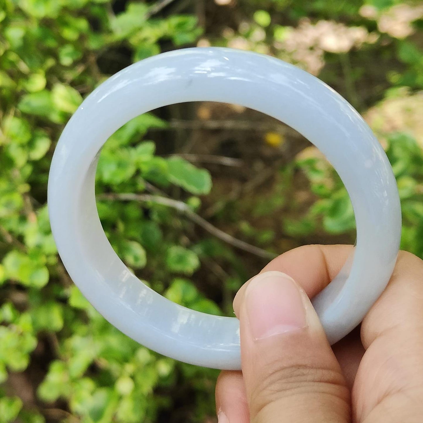 57 mm Peace Bangle SG Local Seller Natural Type A Jadeite Jade certificate weighs 64.36 grams, Width: 13.1 mm Thickness: 8.5 mm (bangle25) Yi Pin Qian Jadeites Jade Jewelry ~Your Precious Quintessential ~ Singapore