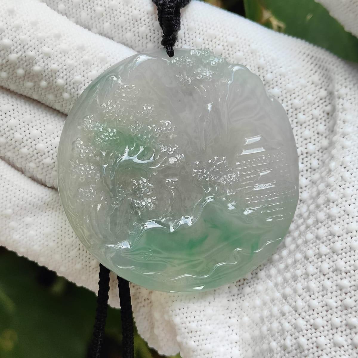 Elemental Balance Natural Jadeite Pendant - Wood-Dominant Energy (Sku: pendant428) Yi Pin Qian Jadeites Jade Jewelry ~Your Precious Quintessential ~ Singapore