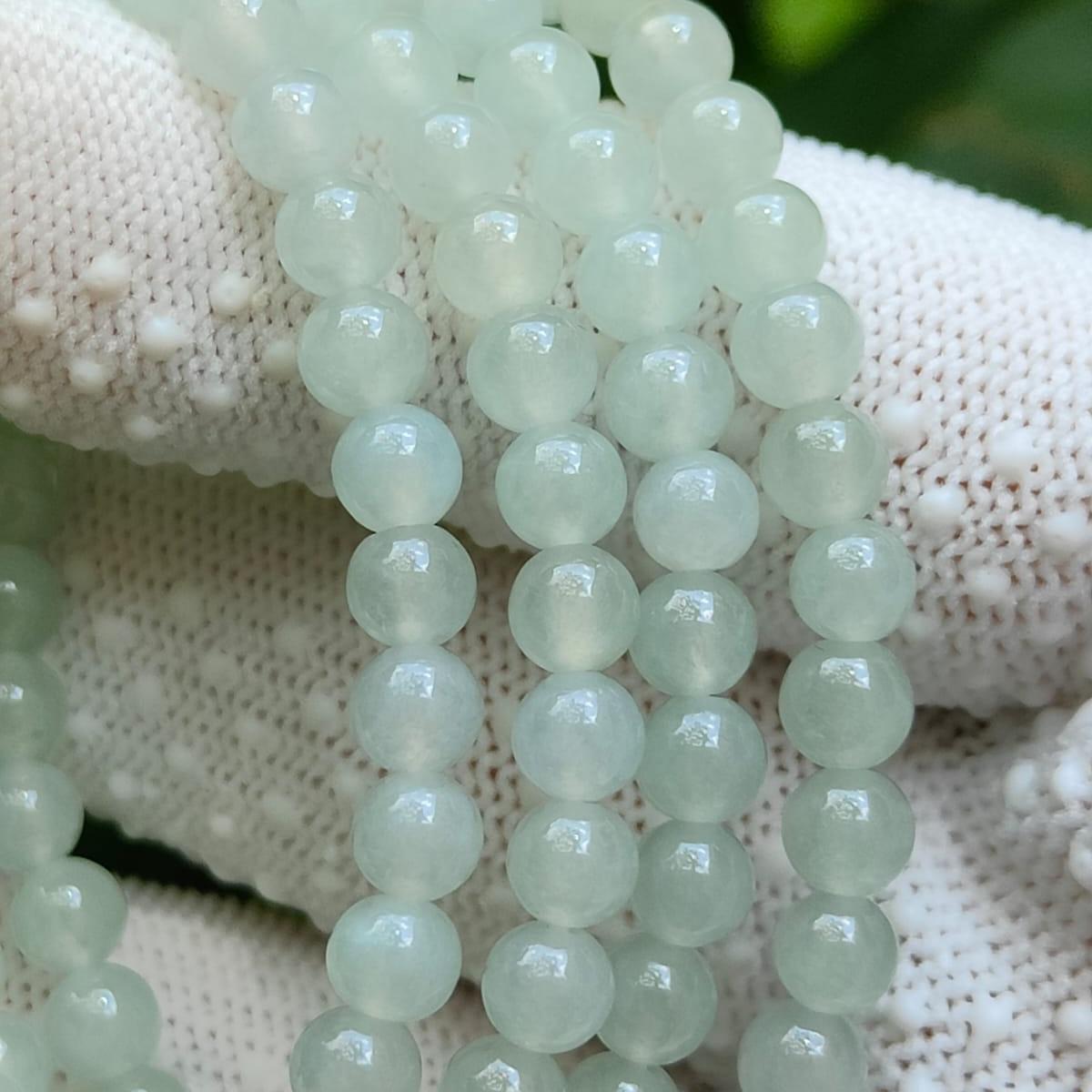 Green Luck Machine ๐ฑ๐ง Natural Type A Jadeite Bead Chain - 97% High Perfection (Sku: bracelet56)
