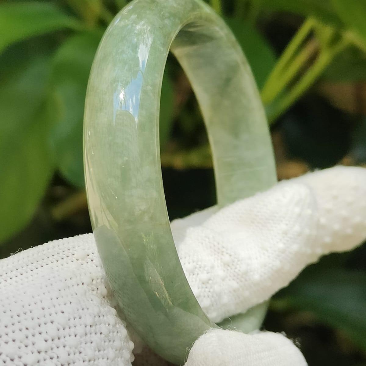 Natural Type A Jadeite Jade Peace Bangle – Five-Element Harmony | Feng Shui Certified (Sku: bangle36)