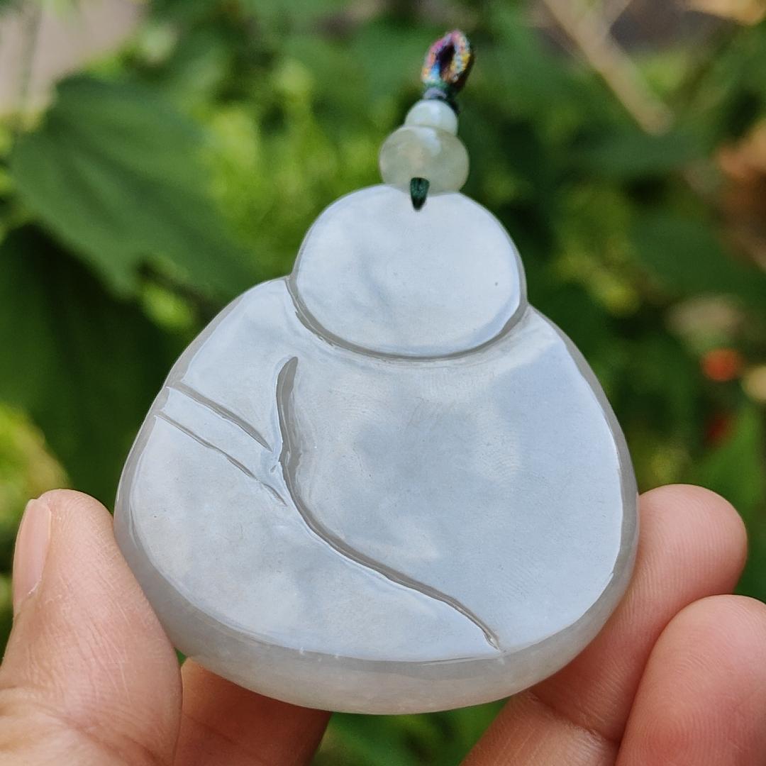 Rare Old Collection Natural Type A Jadeite Jade Pendant Necklace crafted as Milo Buddha with certificate weigh 56.32 grams, measurement 54.2 * 45.6 * 12.8 mm (pendant181) Yi Pin Qian