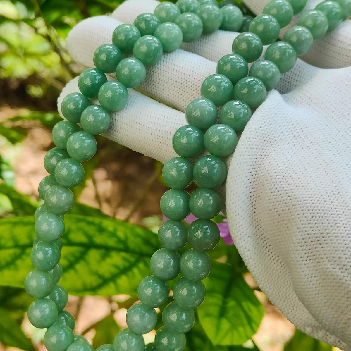 82 Green 9mm Beads Natural Type A jadeite Jade as Necklace or Bracelet certificate weighs 103.22 grams - 90 % Perfect (bracelet39) Yi Pin Qian Jadeites Jade Jewelry ~Your Precious Quintessential ~ Singapore