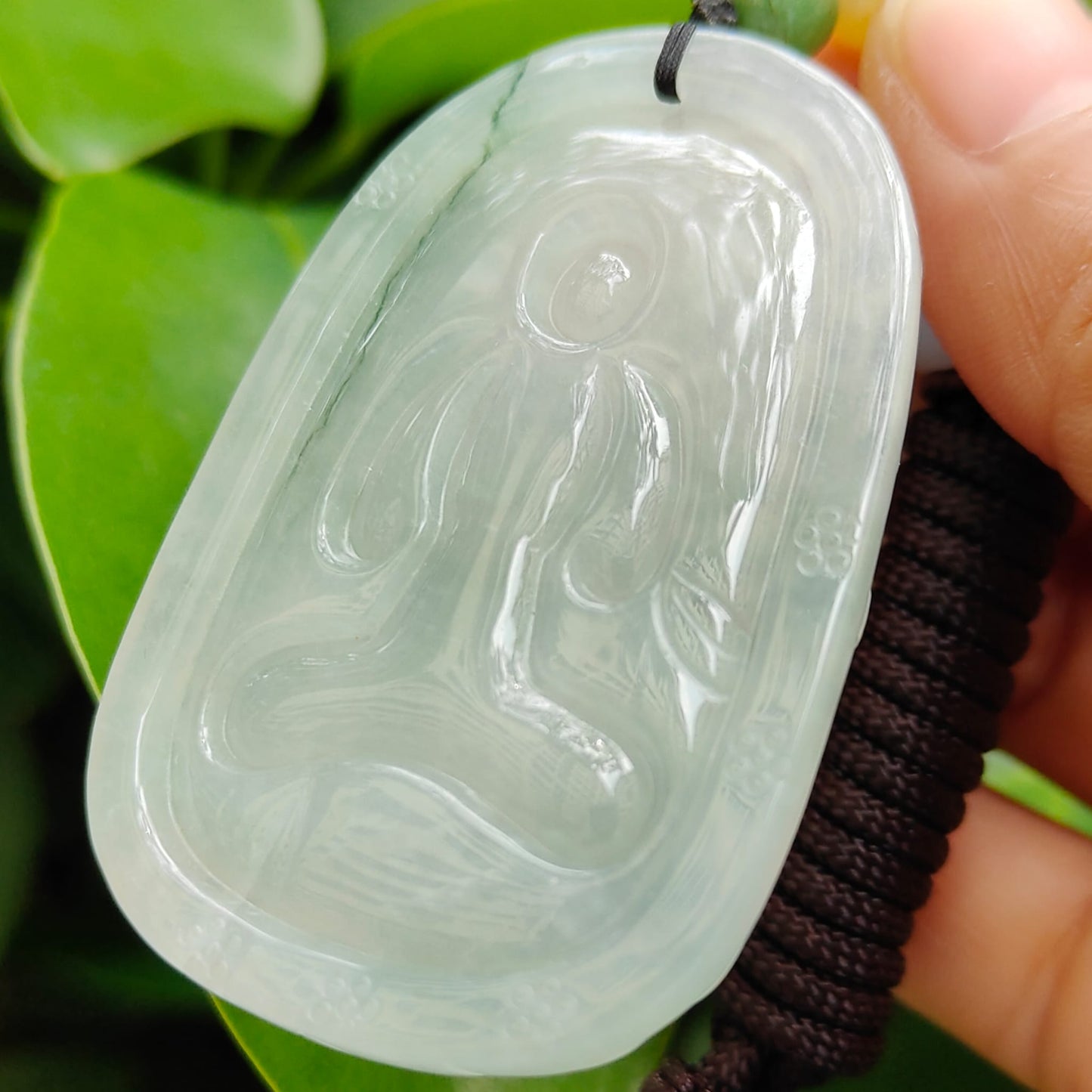 High Quality Light Green Hue Good Translucent Natural Type A Jadeite Jade crafted with Thousand Hands Guanyin as Pendant, certificate weighs 31.12 grams, measurement 57.6 * 38.4 * 6.8 mm (pendant293) My Store