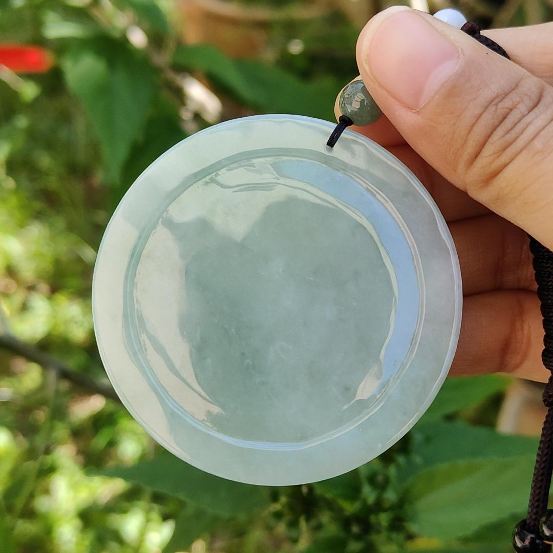 Light Green Natural Type A Jadeite Pendant Necklace crafted as Thousand Hands Guanyin with certificate weigh 48.82 grams, 57.6 * 57.6 * 7.2 mmsymbols of Eliminate obstacles and resolve all disasters, peace and auspiciousness for daily wear (pendant43) Yi Pin Qian