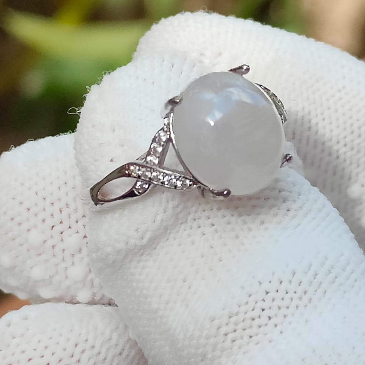 Metal ๐ & Water ๐ง Natural Jadeite Ring - Clarity Amplifier (Sku: s925ring35) Yi Pin Qian Jadeites Jade Jewelry ~Your Precious Quintessential ~ Singapore
