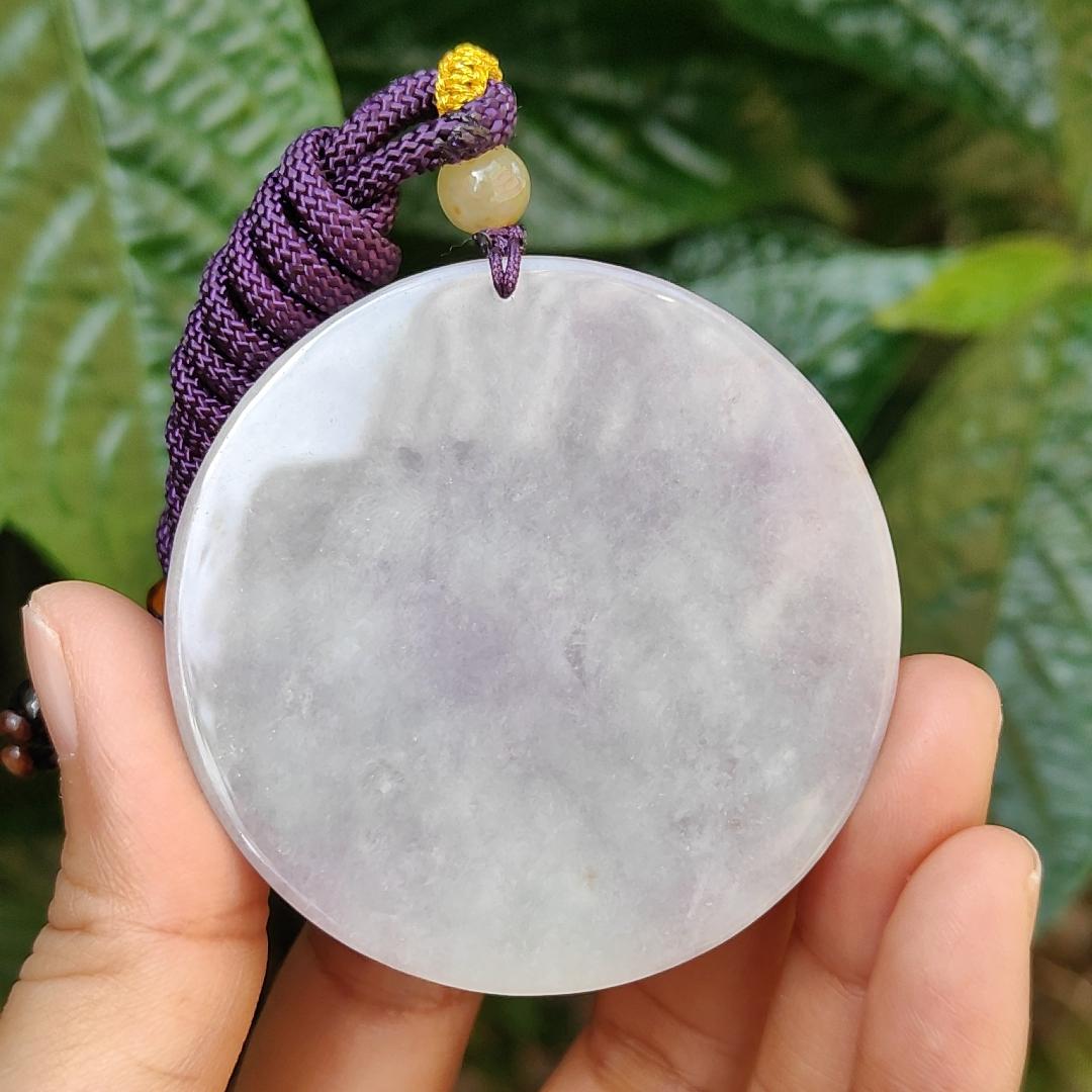 Mid-Year Special Offer Lavender with Yellow Patches Natural Type A Jadeite Jade crafted as Dragon with certificate weigh 71.76 grams, 54.8 * 54.8 * 15.8 mm (pendant170) Yi Pin Qian
