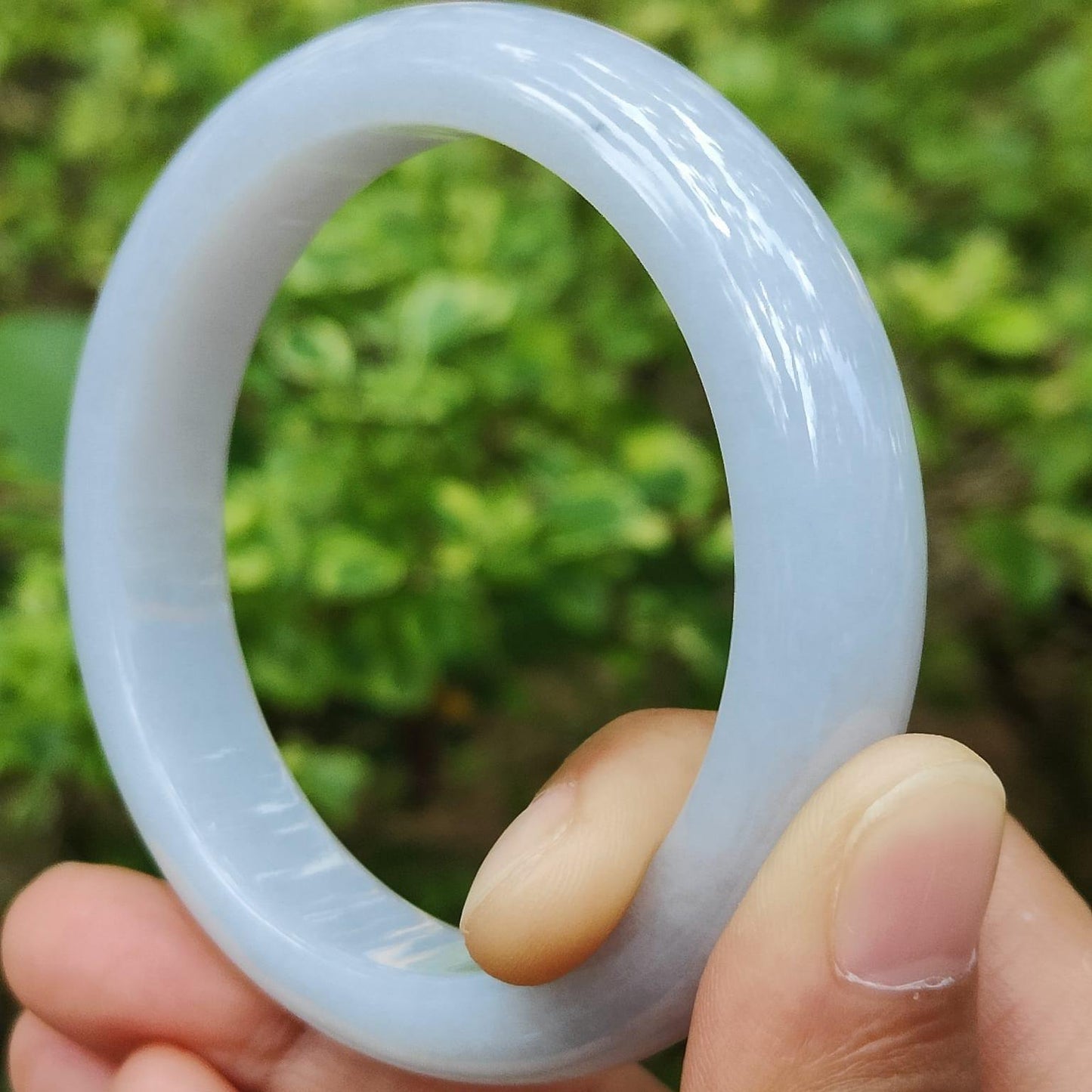 57 mm Peace Bangle SG Local Seller Natural Type A Jadeite Jade certificate weighs 64.36 grams, Width: 13.1 mm Thickness: 8.5 mm (bangle25) Yi Pin Qian Jadeites Jade Jewelry ~Your Precious Quintessential ~ Singapore