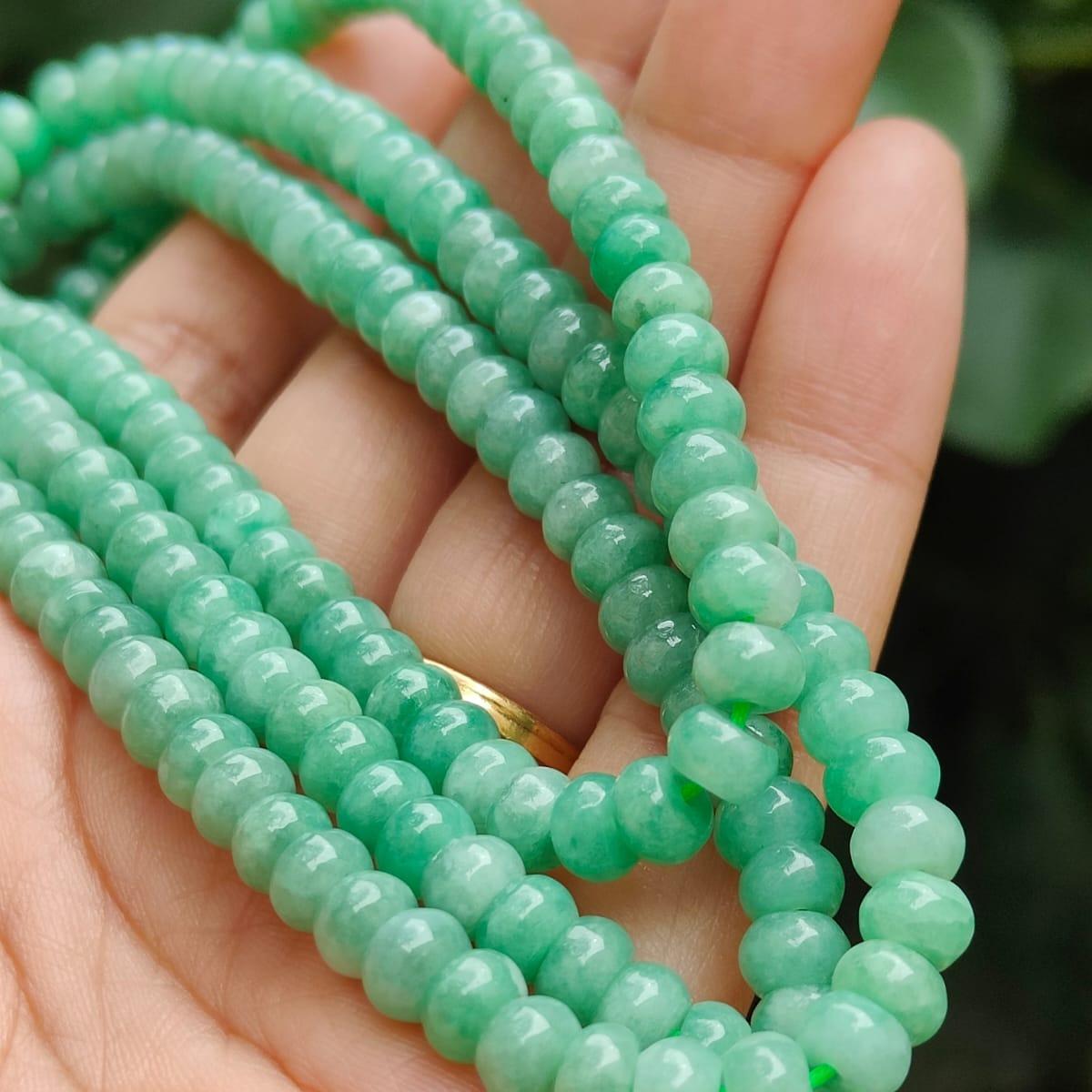 187 Beads * 6.1 mm - Natural Type A Jadeite Green bracelet - certificate weighs 51.72 grams Yi Pin Qian Jadeites Jade Jewelry ~Your Precious Quintessential ~ Singapore