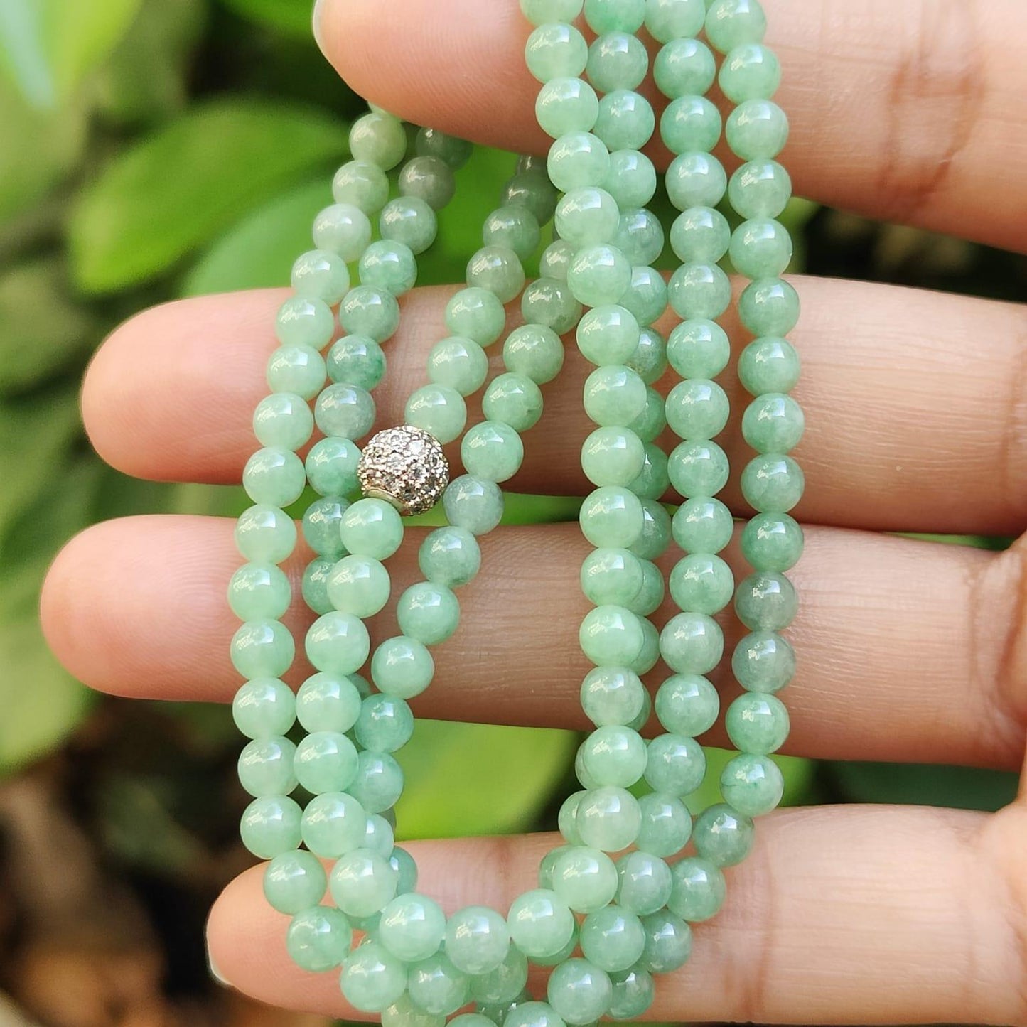 172 Light Green Beads * 4.2 mm as Necklace or Bracelet - Natural Type A Jadeite Jade certificate weighs 22 grams (bracelet41) Yi Pin Qian Jadeites Jade Jewelry ~Your Precious Quintessential ~ Singapore