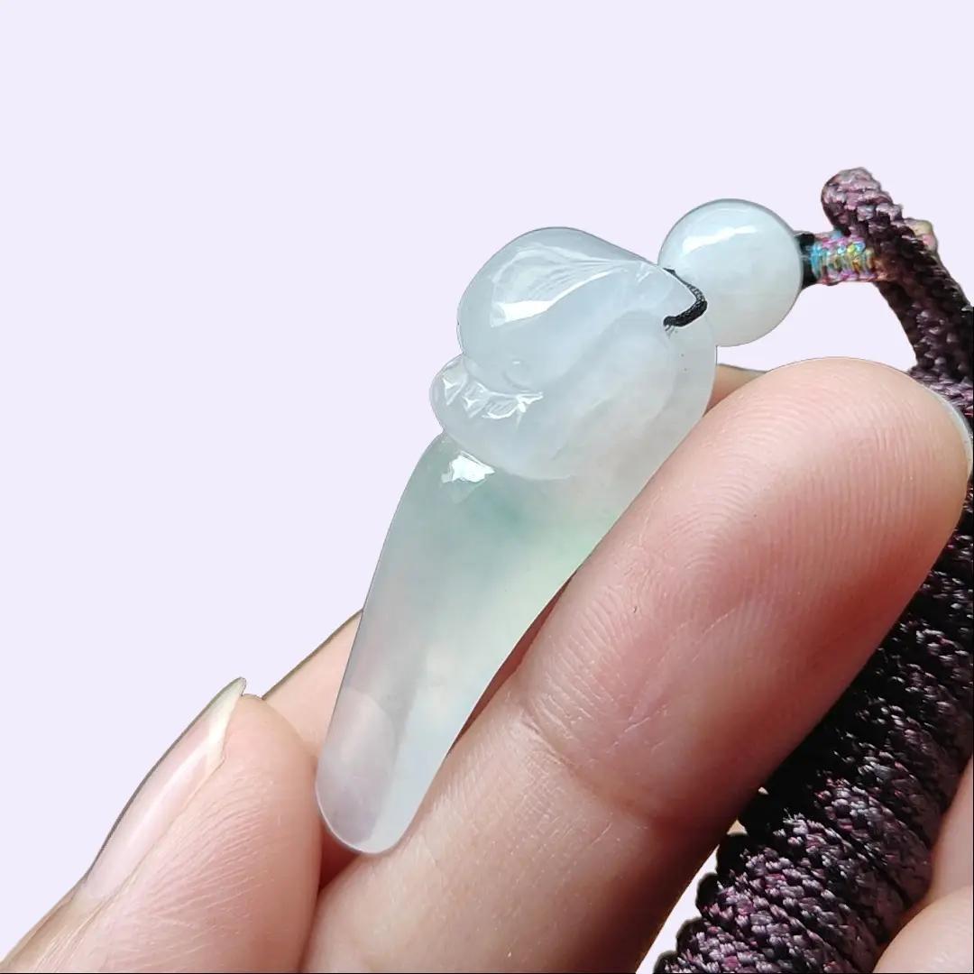 Crafted as Dragon Ruyi Pendant on Natural Type A Jadeite Jade certificate weighs 5.47 grams, measurement 33.7 * 12.8 * 8.1 mm (pendant374) Yi Pin Qian Jadeites Jade Jewelry ~Your Precious Quintessential ~ Singapore