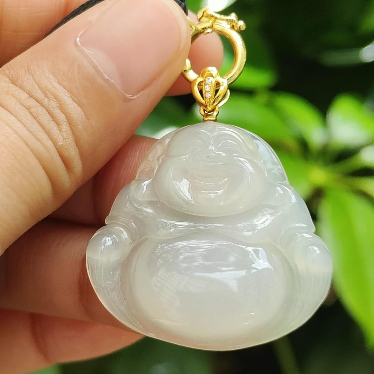 "Cosmic Composer" Jade Buddha Necklace (Sku: 18kp113) Yi Pin Qian Jadeites Jade Jewelry ~Your Precious Quintessential ~ Singapore