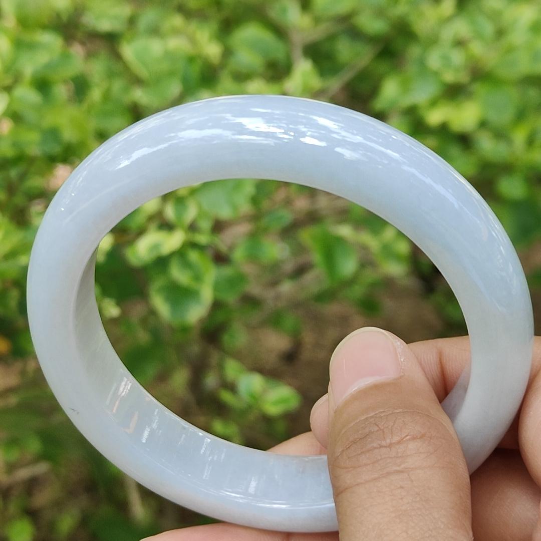 57 mm Peace Bangle SG Local Seller Natural Type A Jadeite Jade certificate weighs 64.36 grams, Width: 13.1 mm Thickness: 8.5 mm (bangle25) Yi Pin Qian Jadeites Jade Jewelry ~Your Precious Quintessential ~ Singapore