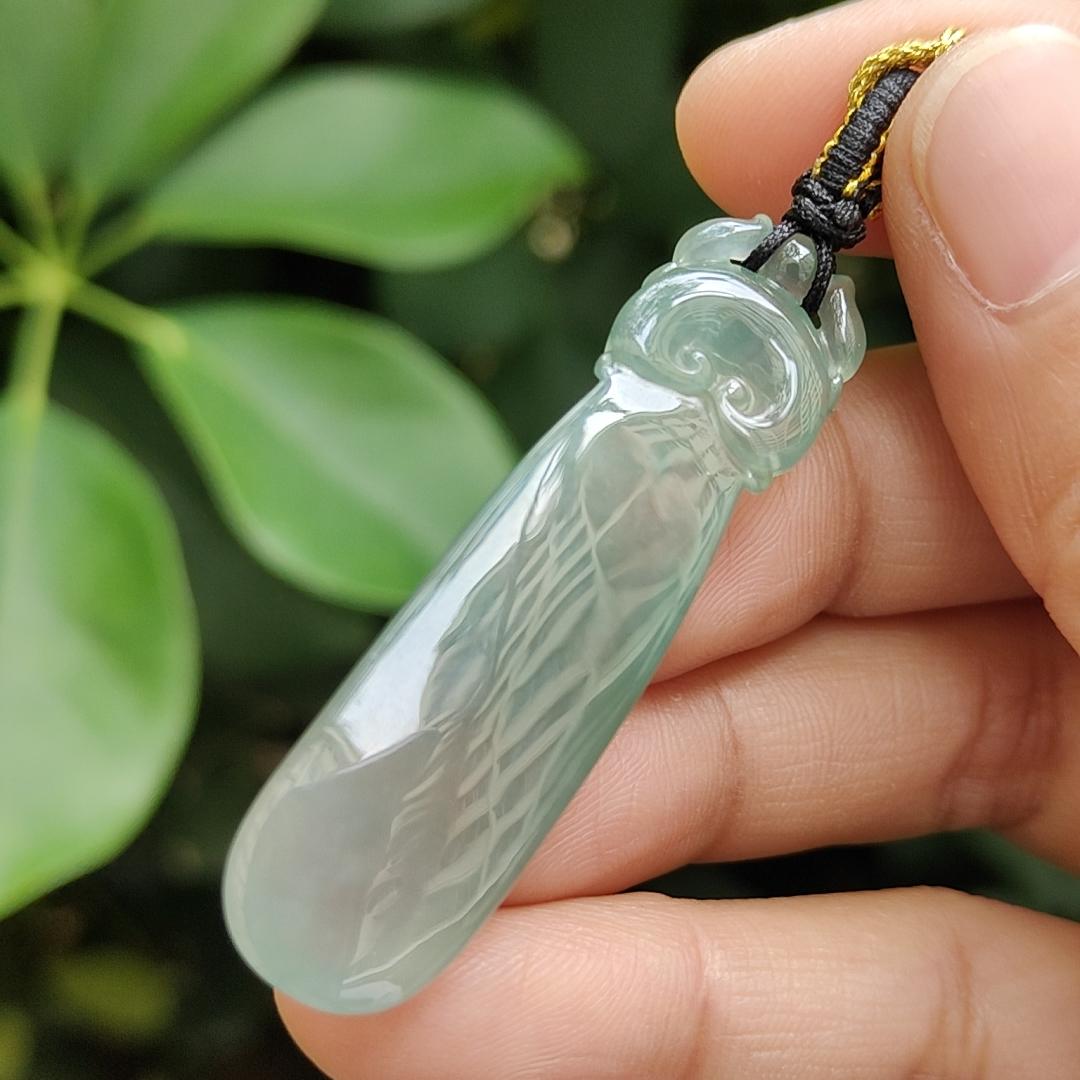 Crafted as Mystic Beast Pendant on High Quality Natural Type A Jadeite Jade certificate weighs 9.38 grams, measurement 48.8 * 12.7 * 8.8 mm (pendant371) Yi Pin Qian Jadeites Jade Jewelry ~Your Precious Quintessential ~ Singapore