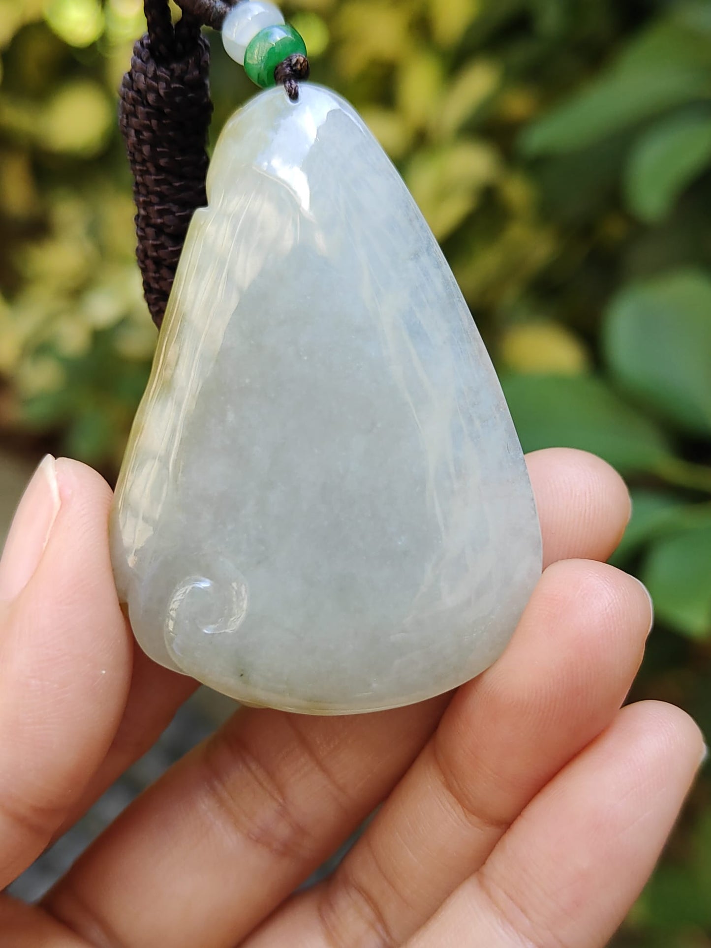 Crafted as Guanyin with Yellow Natural Type A Jadeite Jade Pendant Necklace, certificate weighs 36.58 grams, measurement 53.5 * 36.9 * 12 mm (pendant310) Yi Pin Qian Jadeites Jade Jewelry ~Your Precious Quintessential ~ Singapore
