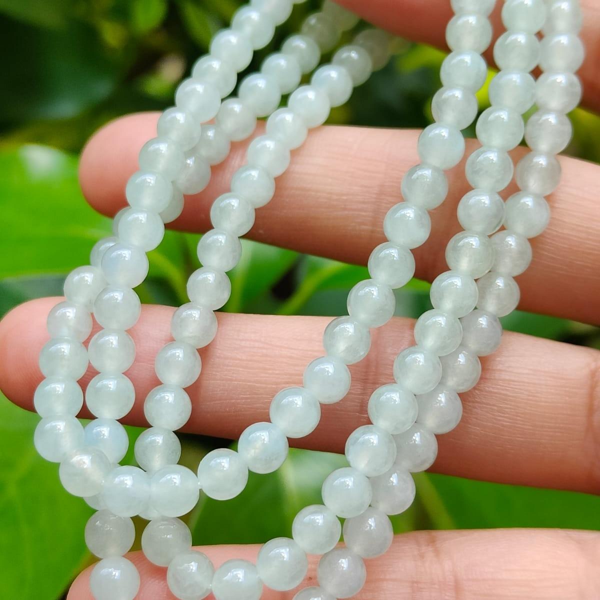 Green Luck Machine ๐ฑ๐ง Natural Type A Jadeite Bead Chain - 97% High Perfection (Sku: bracelet56)