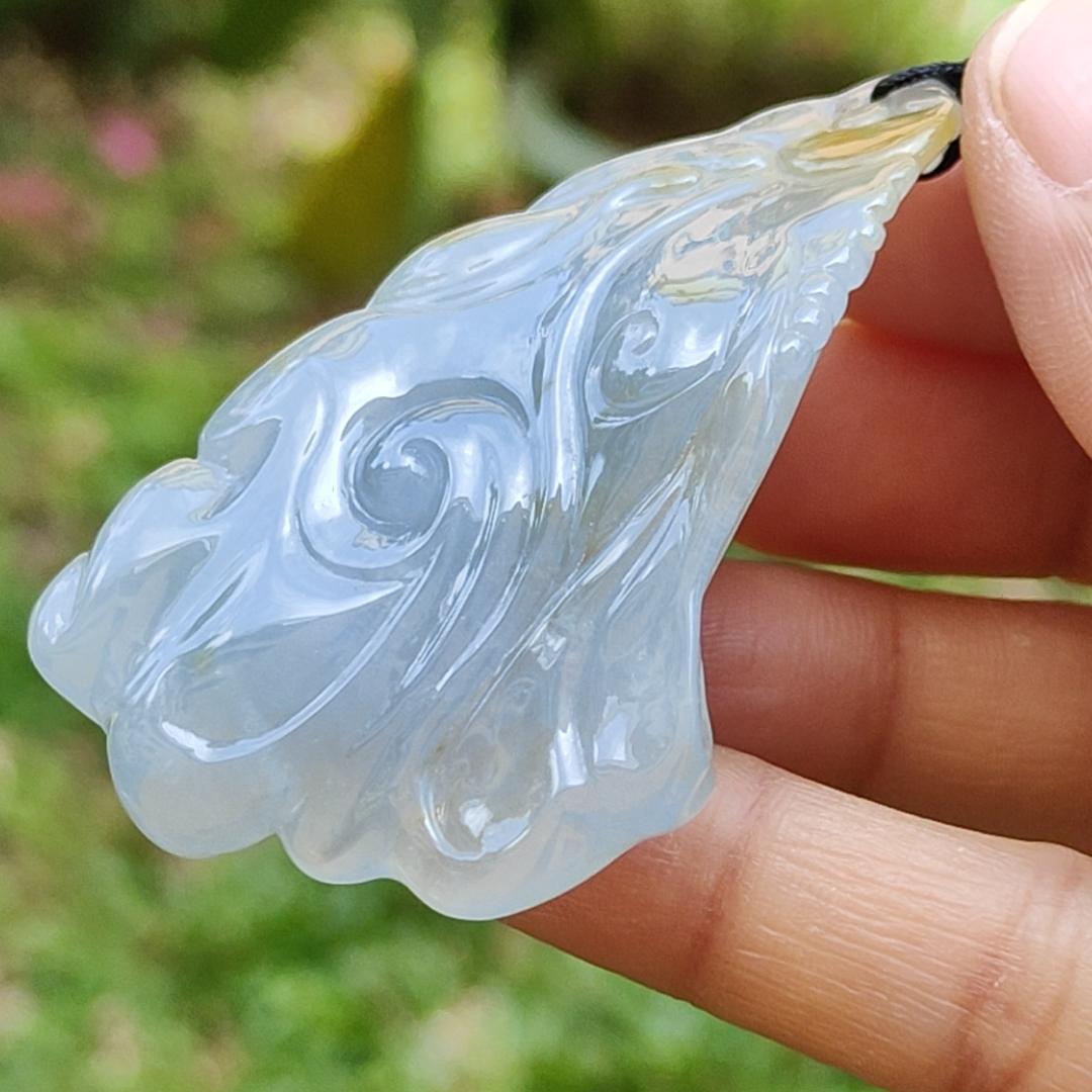High Premium Light Lavender and Yellow Natural Type A Jadeite Jade crafted with Milo Buddha as Pendant, certificate weighs 49.13 grams, measurement 58.6 * 39.5 * 18.7 mm (pendant284) Yi Pin Qian