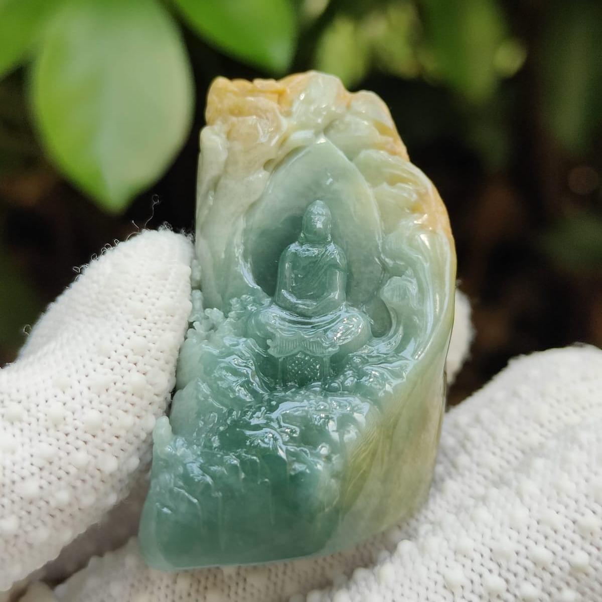 🌱🔥🪨💧🌀 Five-Element Blessings | Natural Type A Jadeite Zen Display (Sku: hand15)